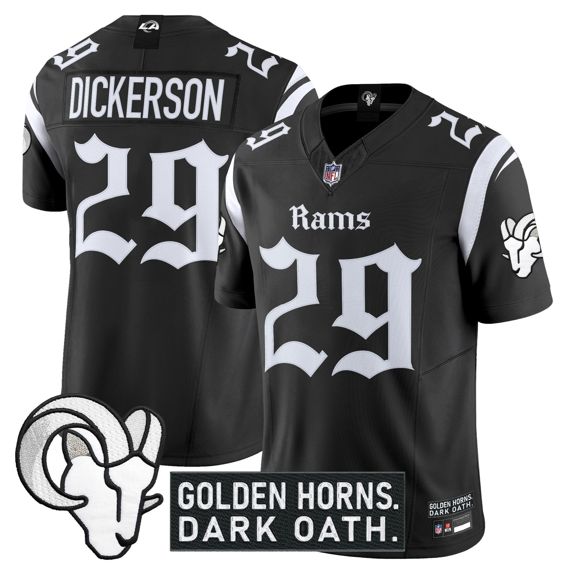 Men's Los Angeles Rams 'Gothic Horns Reforged Edition' Vapor Limited Jersey - All Stitched