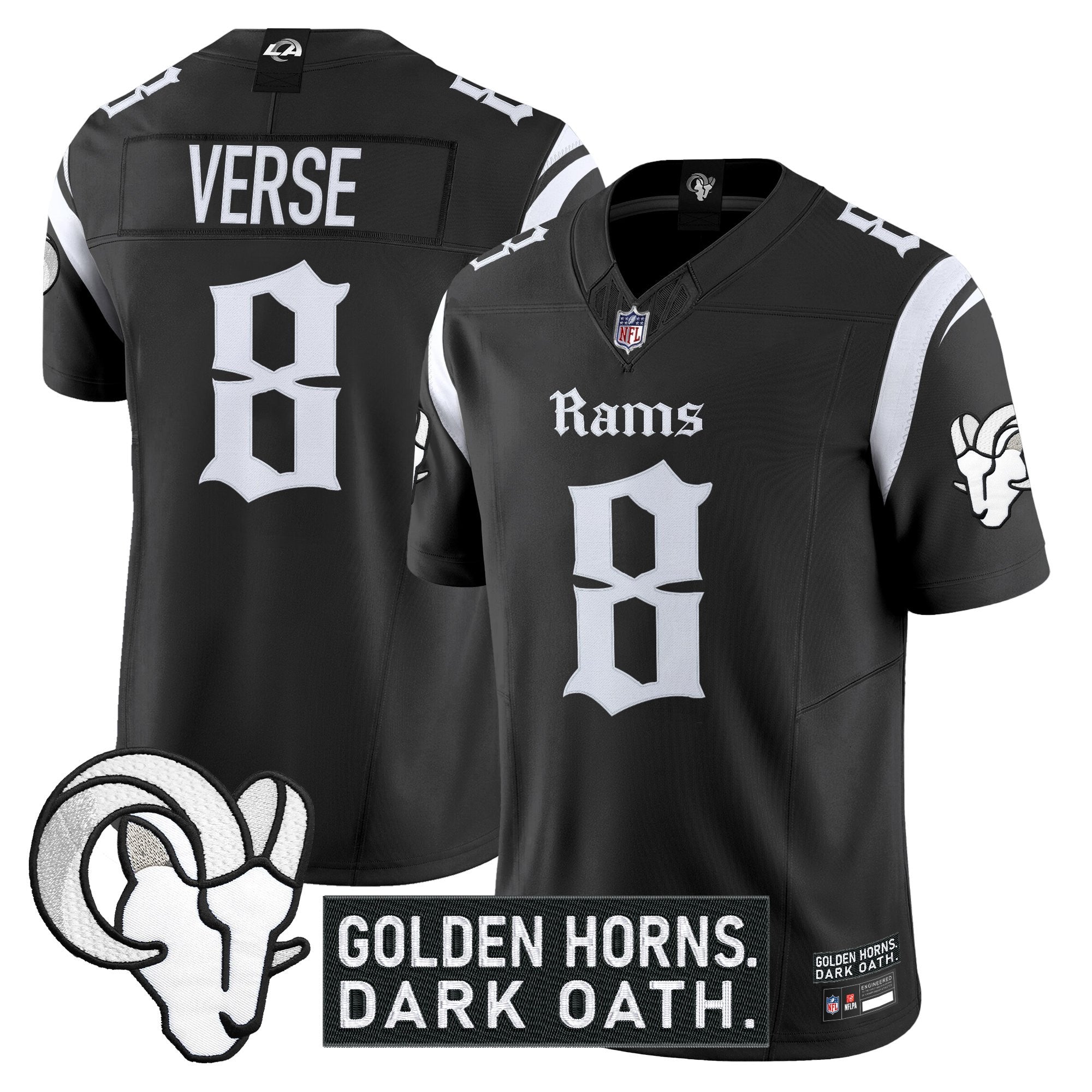 Men's Los Angeles Rams 'Gothic Horns Reforged Edition' Vapor Limited Jersey - All Stitched