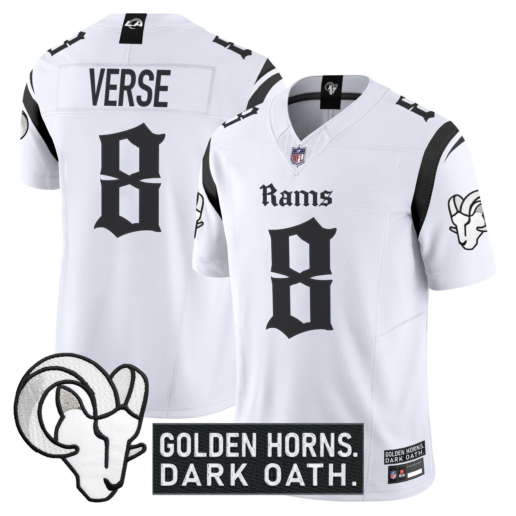 Men's Los Angeles Rams 'Gothic Horns Reforged Edition' Vapor Limited Jersey - All Stitched
