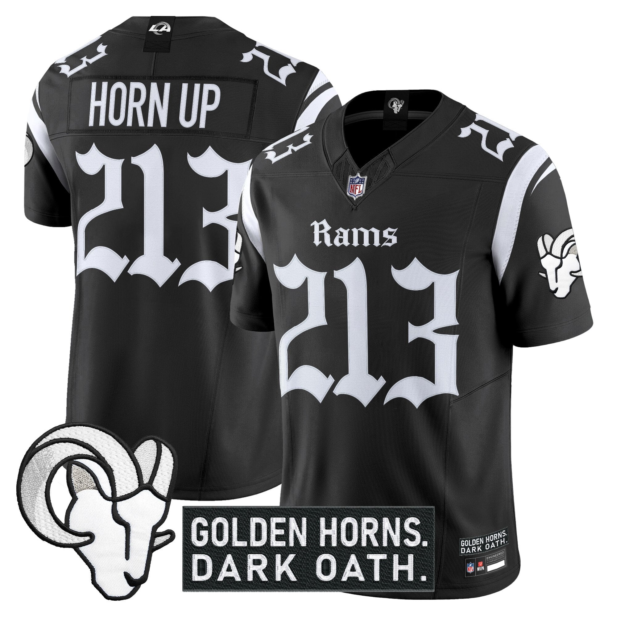 Men's Los Angeles Rams 'Gothic Horns Reforged Edition' Vapor Limited Jersey - All Stitched