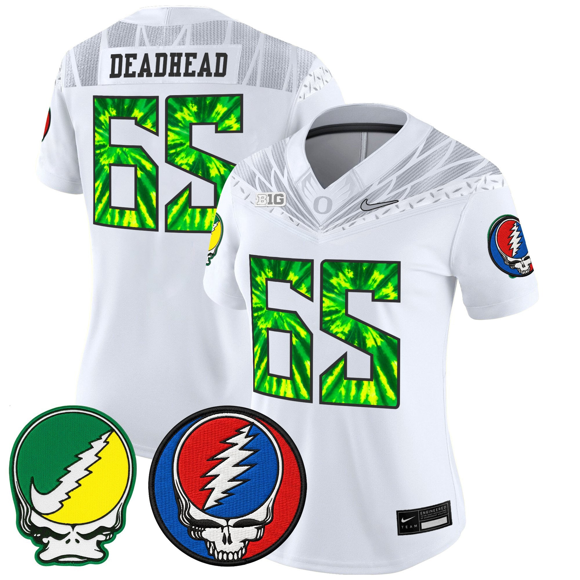 Women's Oregon Ducks 2025 'Grateful Ducks x Grateful Dead' Vapor Limited Jersey - All Stitched