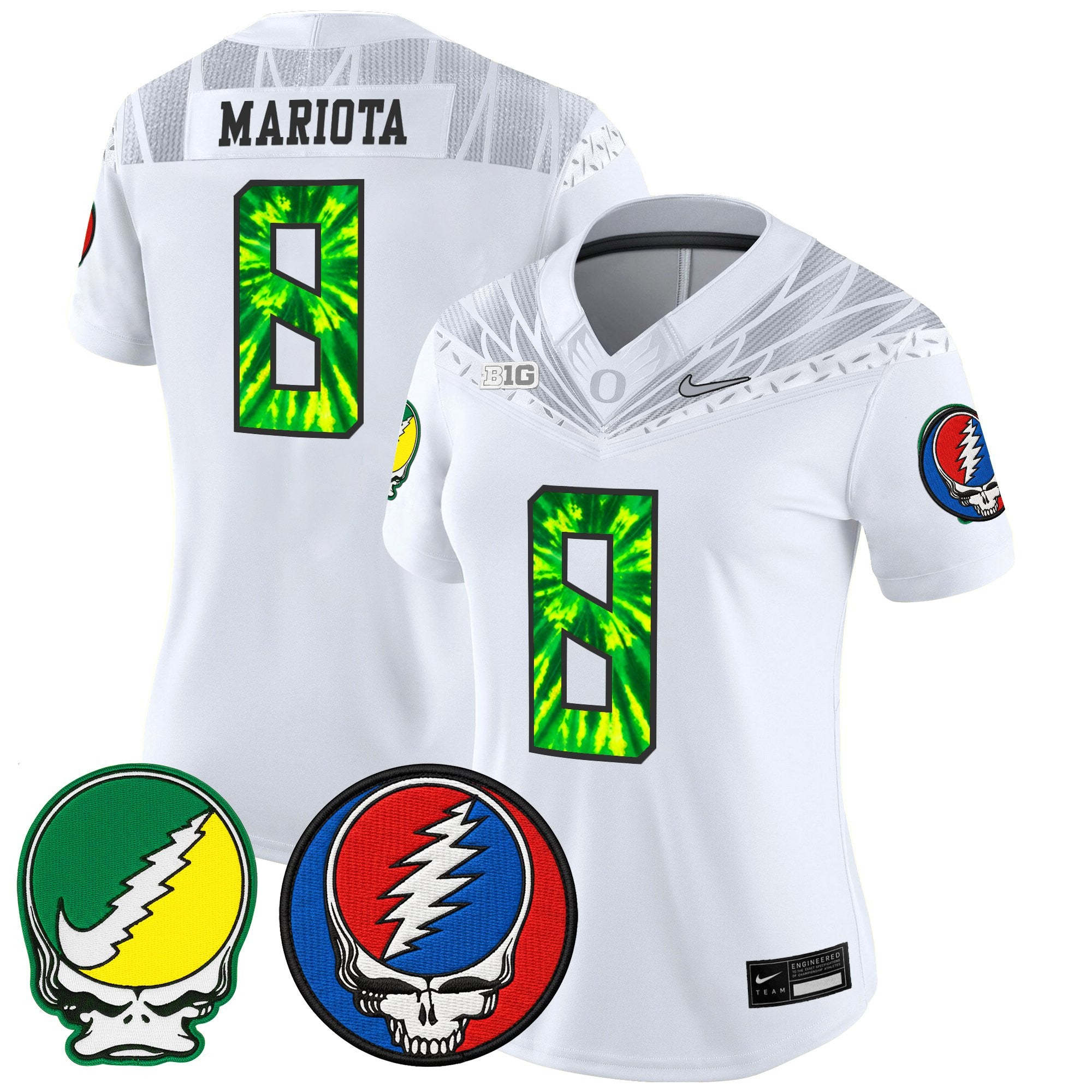 Women's Oregon Ducks 2025 'Grateful Ducks x Grateful Dead' Vapor Limited Jersey - All Stitched