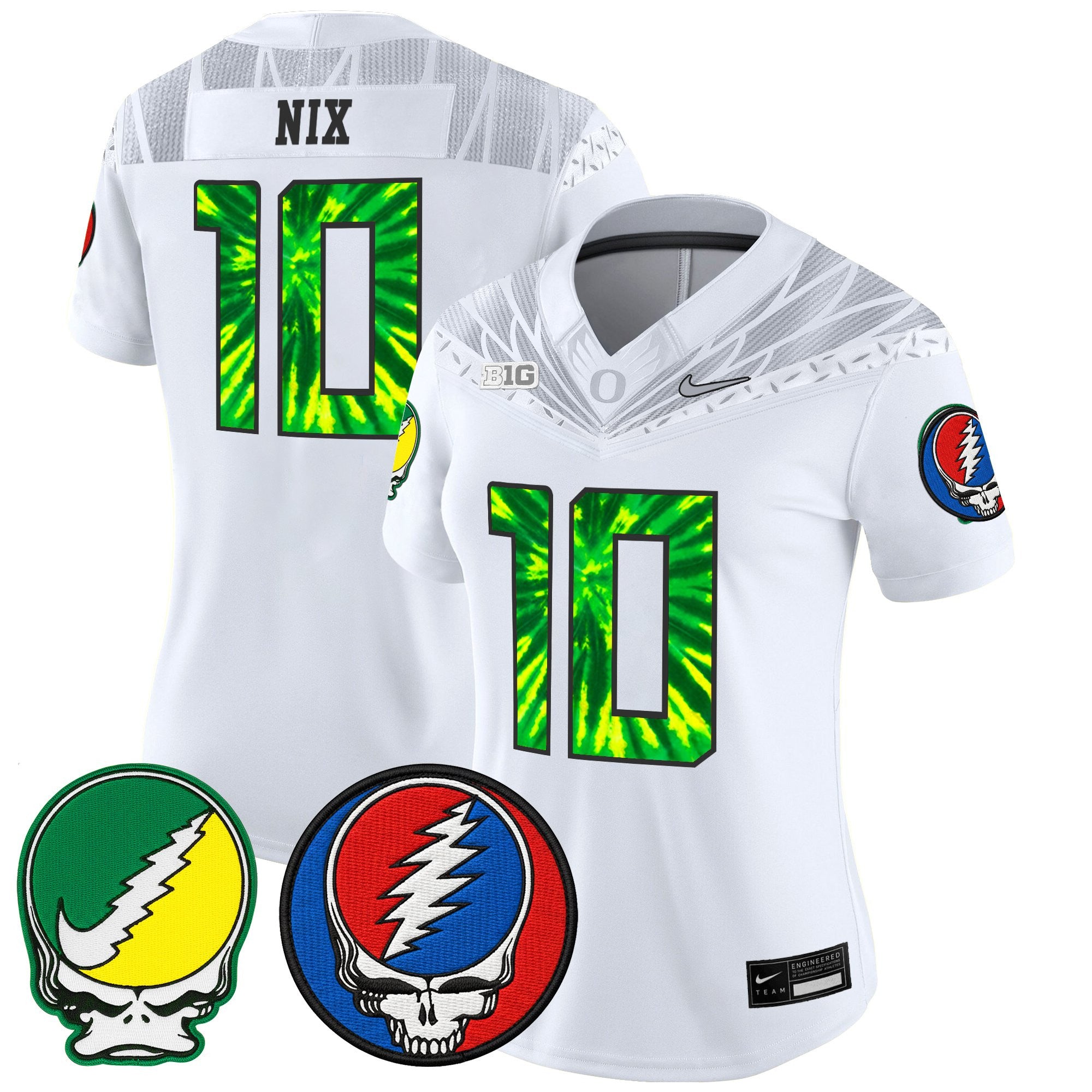 Women's Oregon Ducks 2025 'Grateful Ducks x Grateful Dead' Vapor Limited Jersey - All Stitched