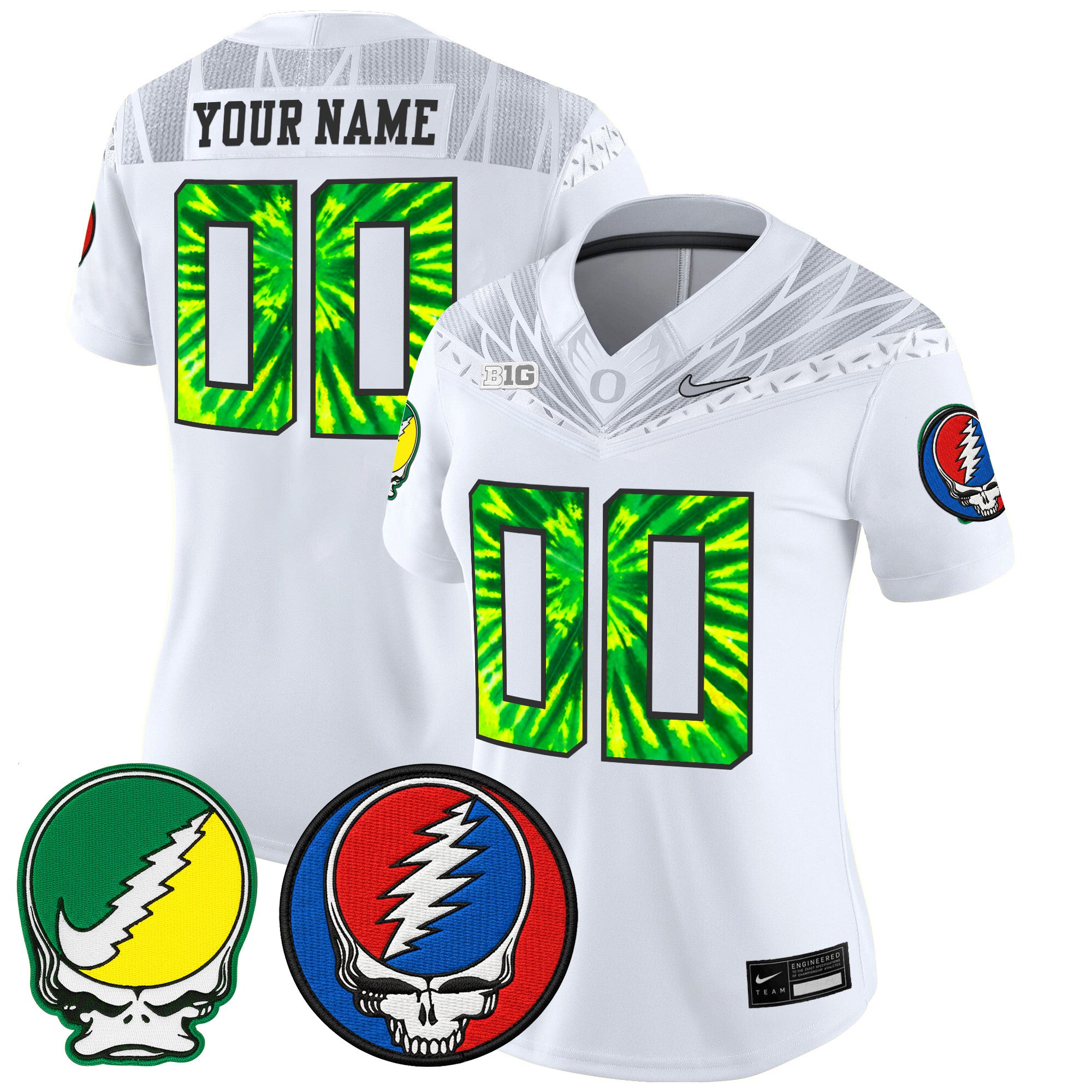 Oregon Ducks 2025 'Grateful Ducks x Grateful Dead' Vapor Limited Custom Jersey - All Stitched