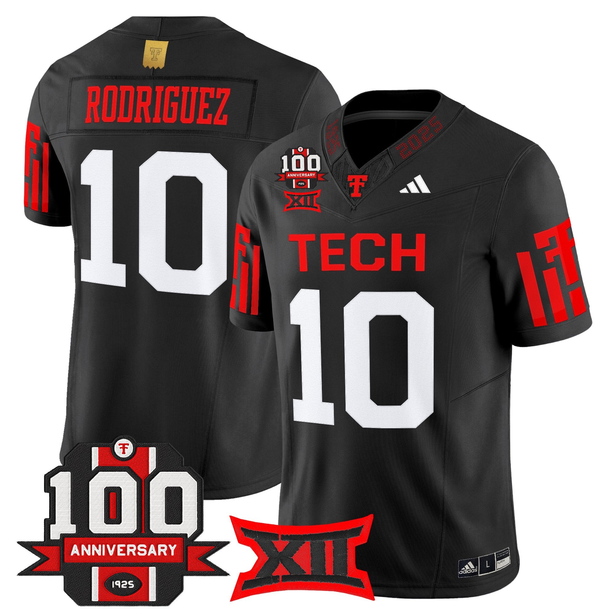 Men's Texas Tech Red Raiders 2025 Vapor Limited Jersey - 100th Anniversary Patch - All Stitched