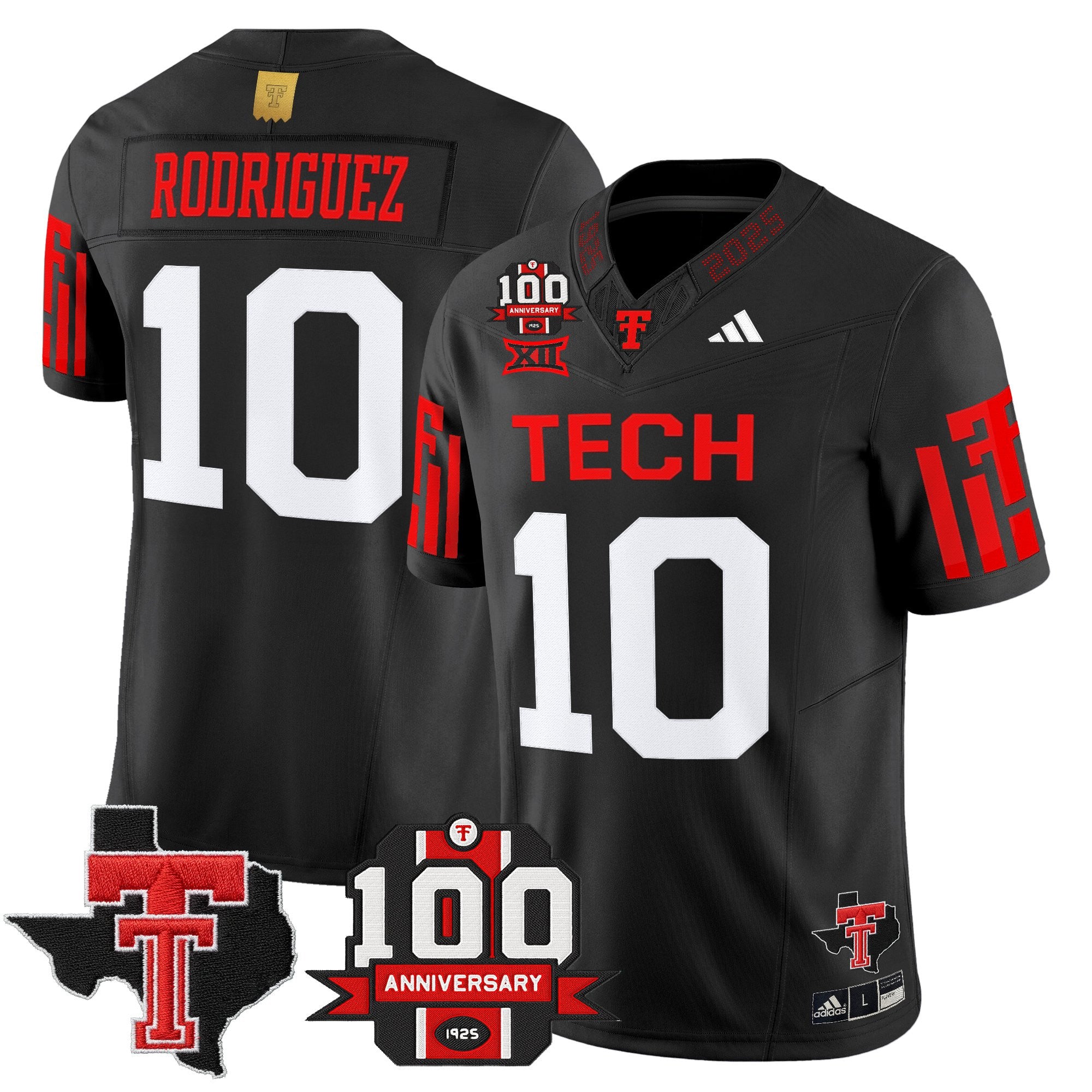 Men's Texas Tech Red Raiders 2025 Vapor Limited Jersey - 100th Anniversary & Texas Patch - All Stitched
