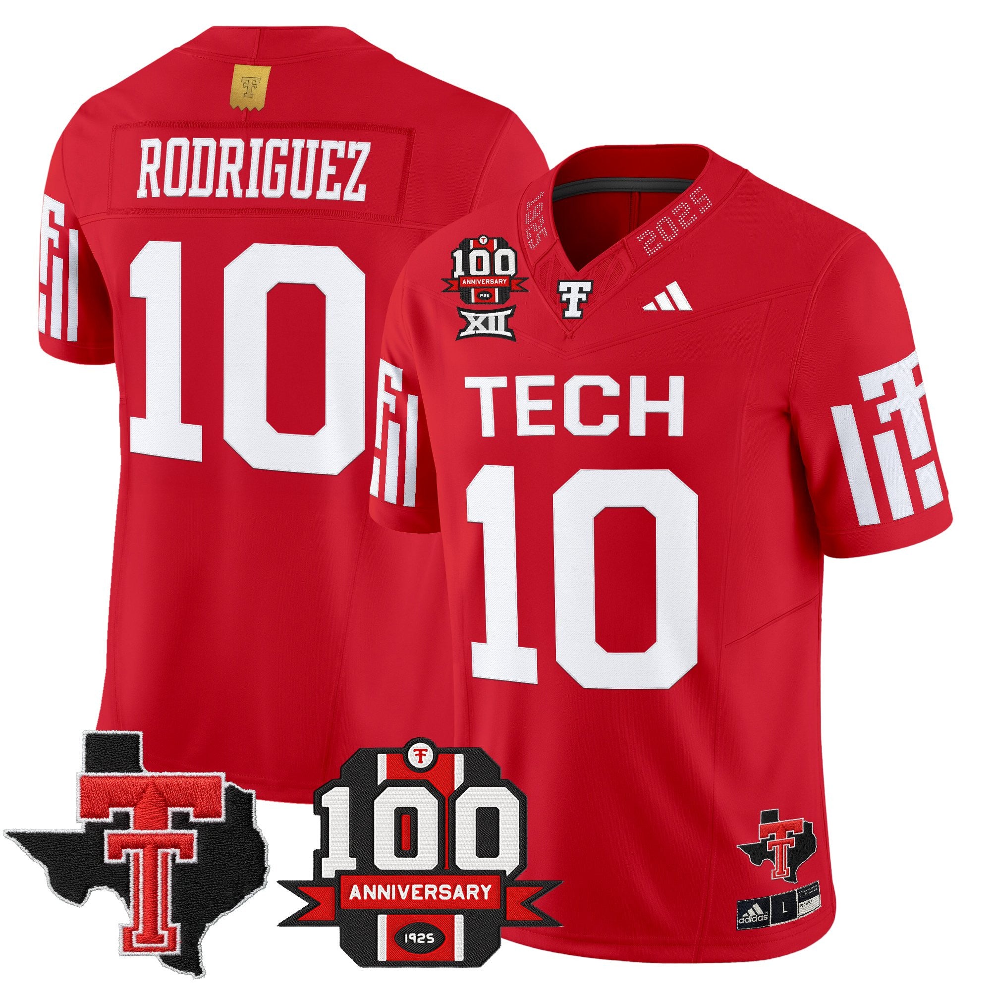 Men's Texas Tech Red Raiders 2025 Vapor Limited Jersey - 100th Anniversary & Texas Patch - All Stitched