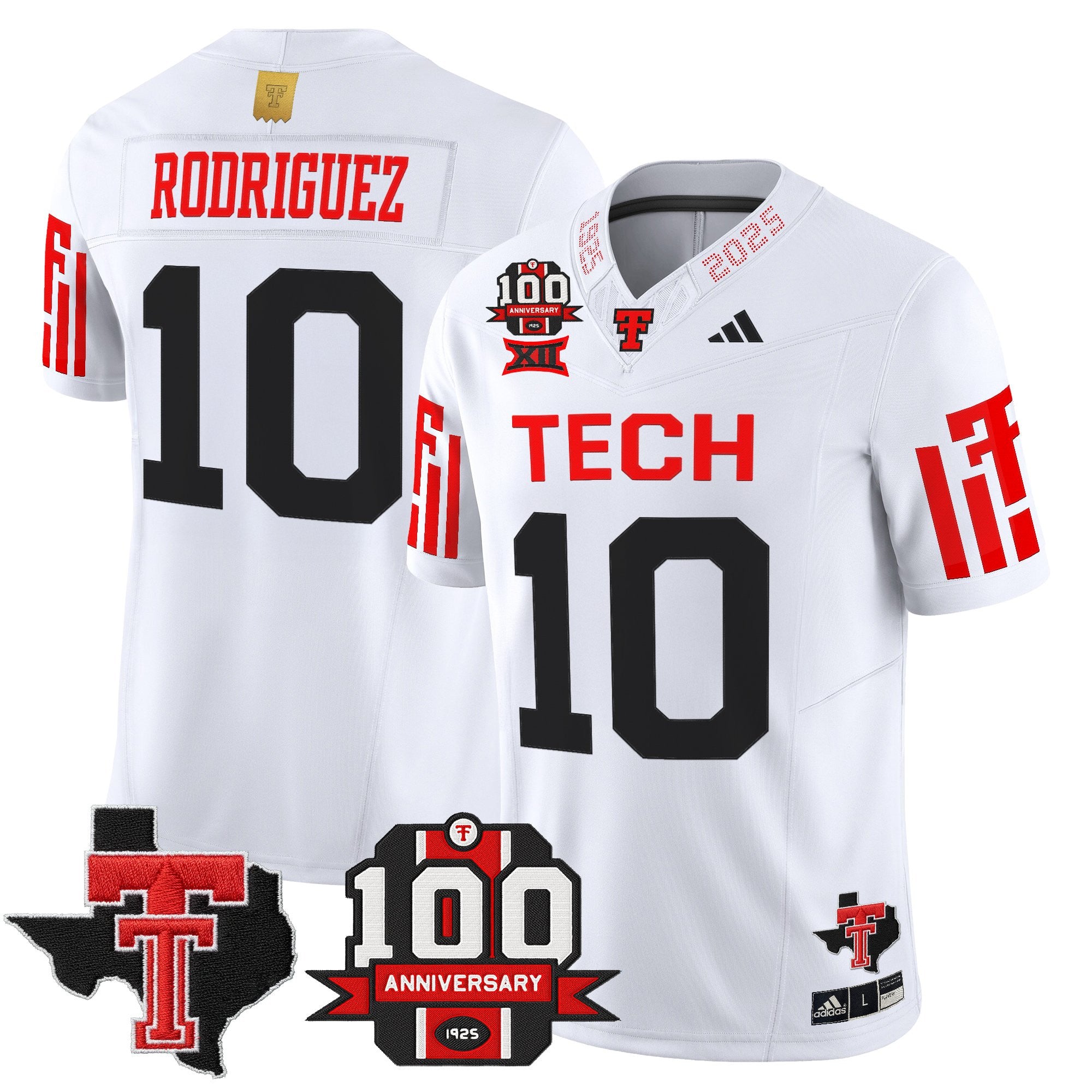 Men's Texas Tech Red Raiders 2025 Vapor Limited Jersey - 100th Anniversary & Texas Patch - All Stitched