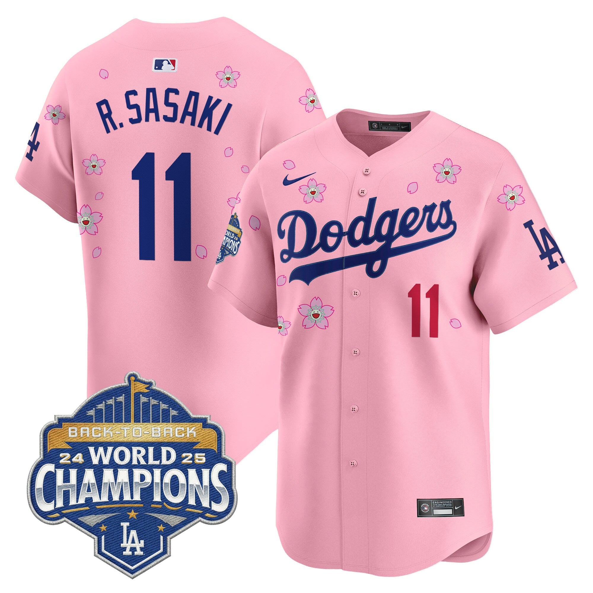 Men's Dodgers 2025 Back-To-Back Champions x Tokyo Series Vapor Premier Limited Jersey - Stitched