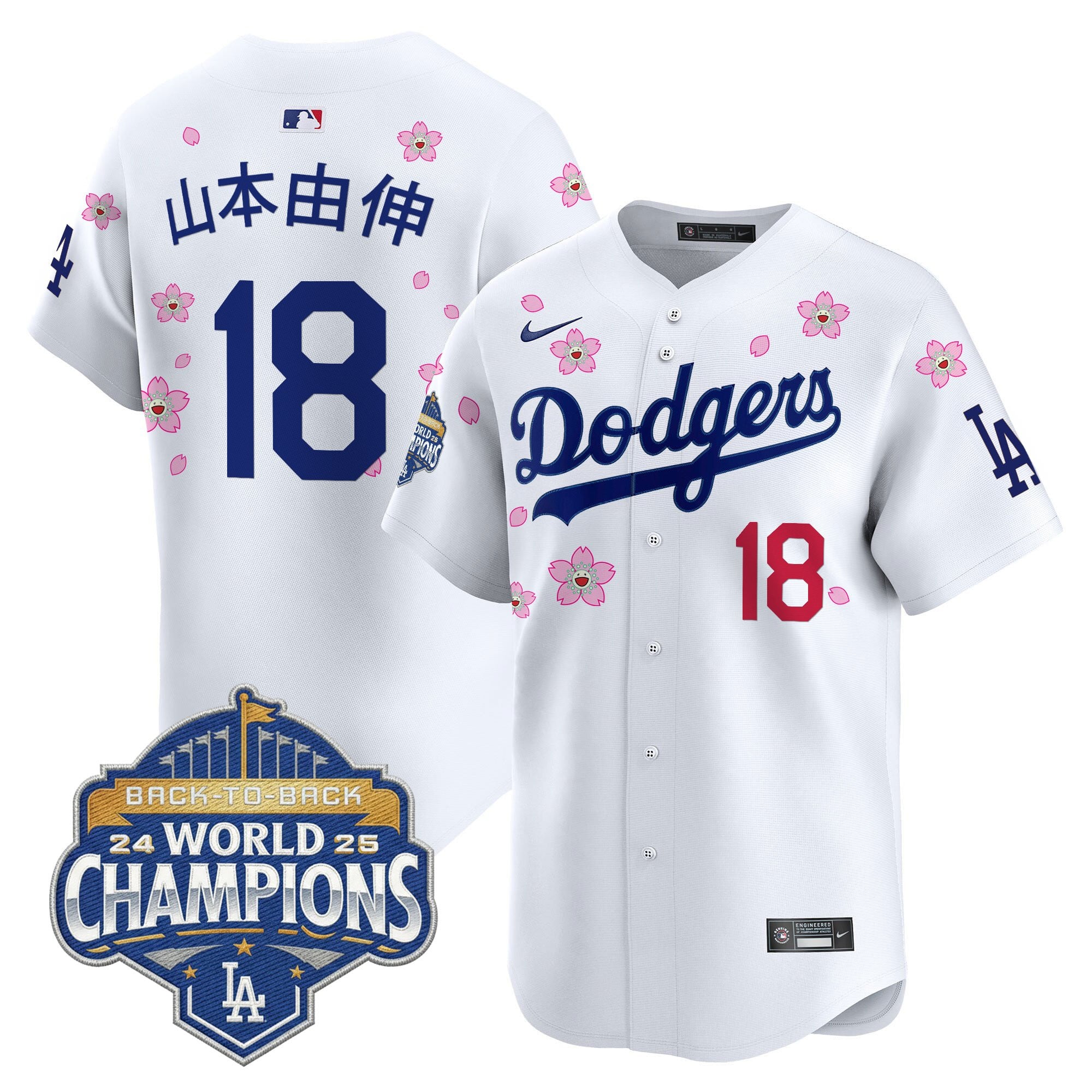 Men's Dodgers 2025 Back-To-Back Champions x Tokyo Series Vapor Premier Limited Jersey - Stitched