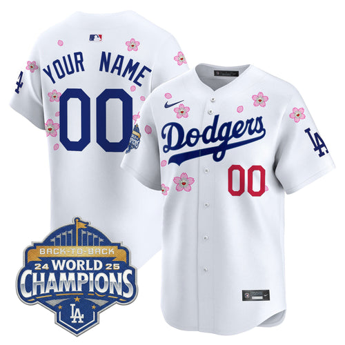 Dodgers 2025 Back-To-Back Champions x Tokyo Series Vapor Premier Limited Custom Jersey - Stitched