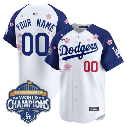 Dodgers 2025 Back-To-Back Champions x Tokyo Series Vapor Premier Limited Custom Jersey - Stitched