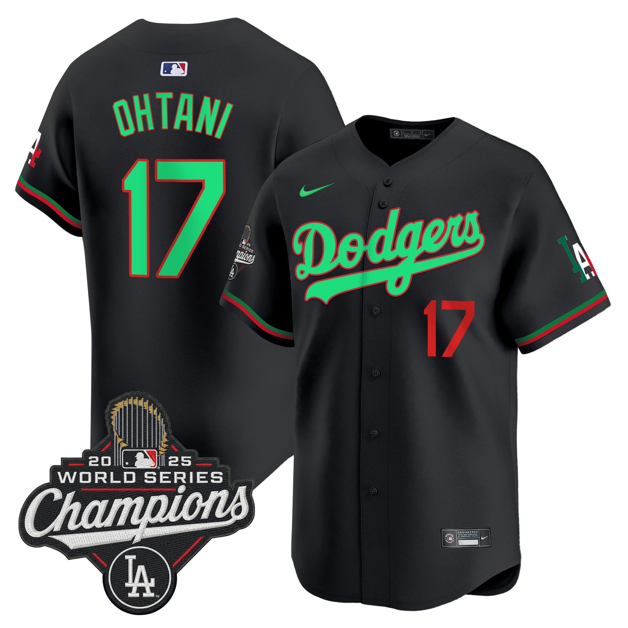 Men's Dodgers Mexico 2025 World Series Champions Vapor Premier Limited Jersey V2 - All Stitched