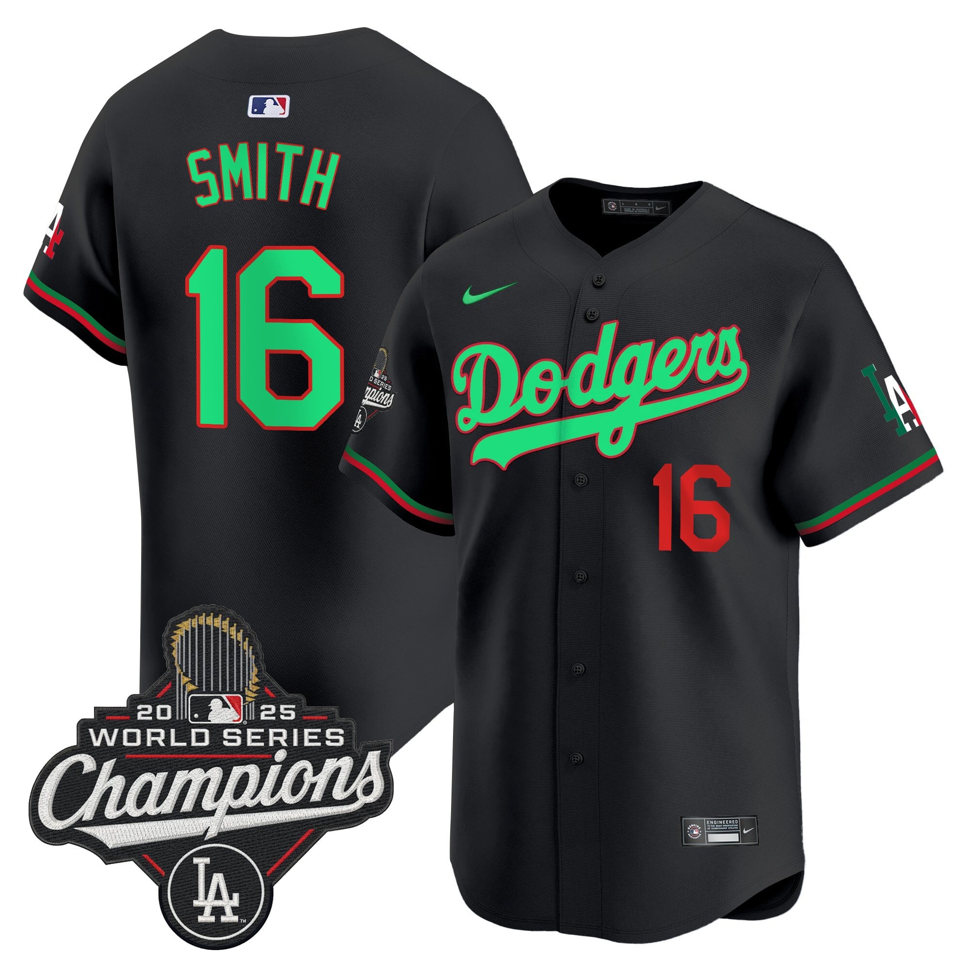 Men's Dodgers Mexico 2025 World Series Champions Vapor Premier Limited Jersey V2 - All Stitched