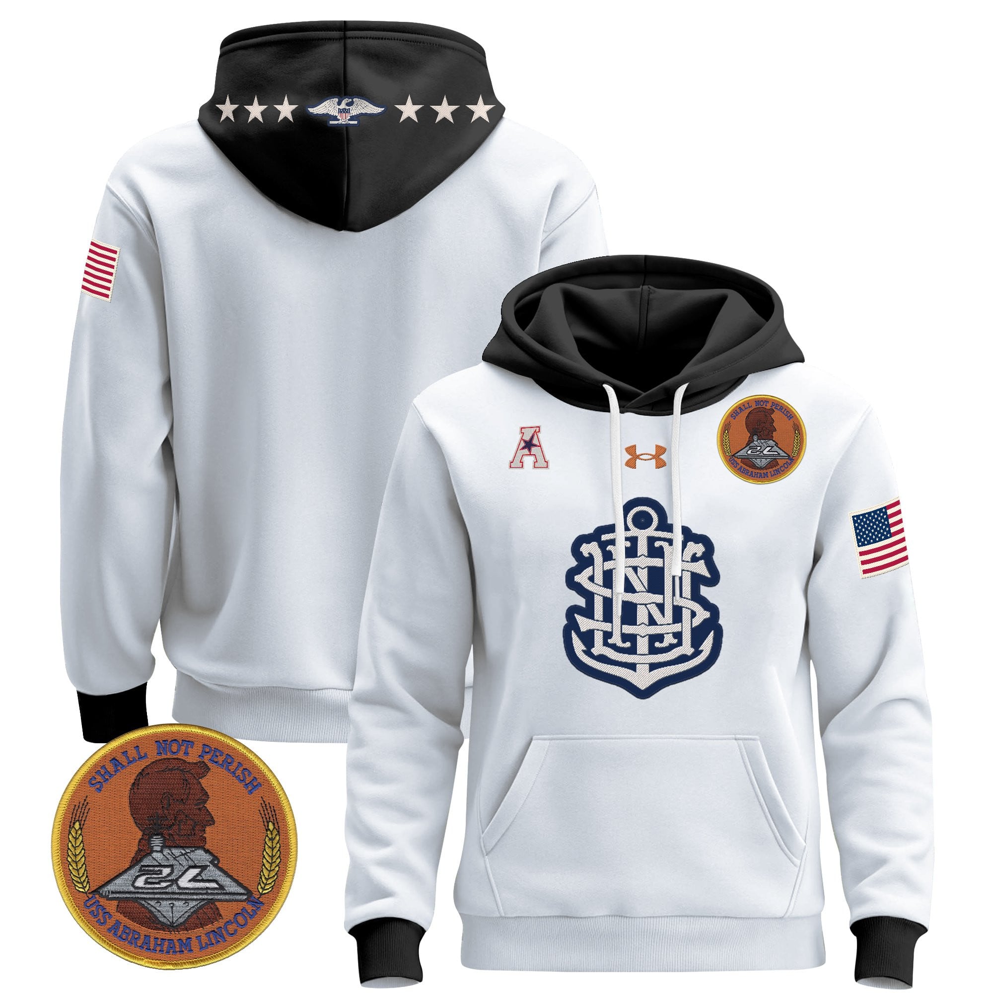 Men's Navy Midshipmen 250th Anniversary Pullover Hoodie - All Stitched
