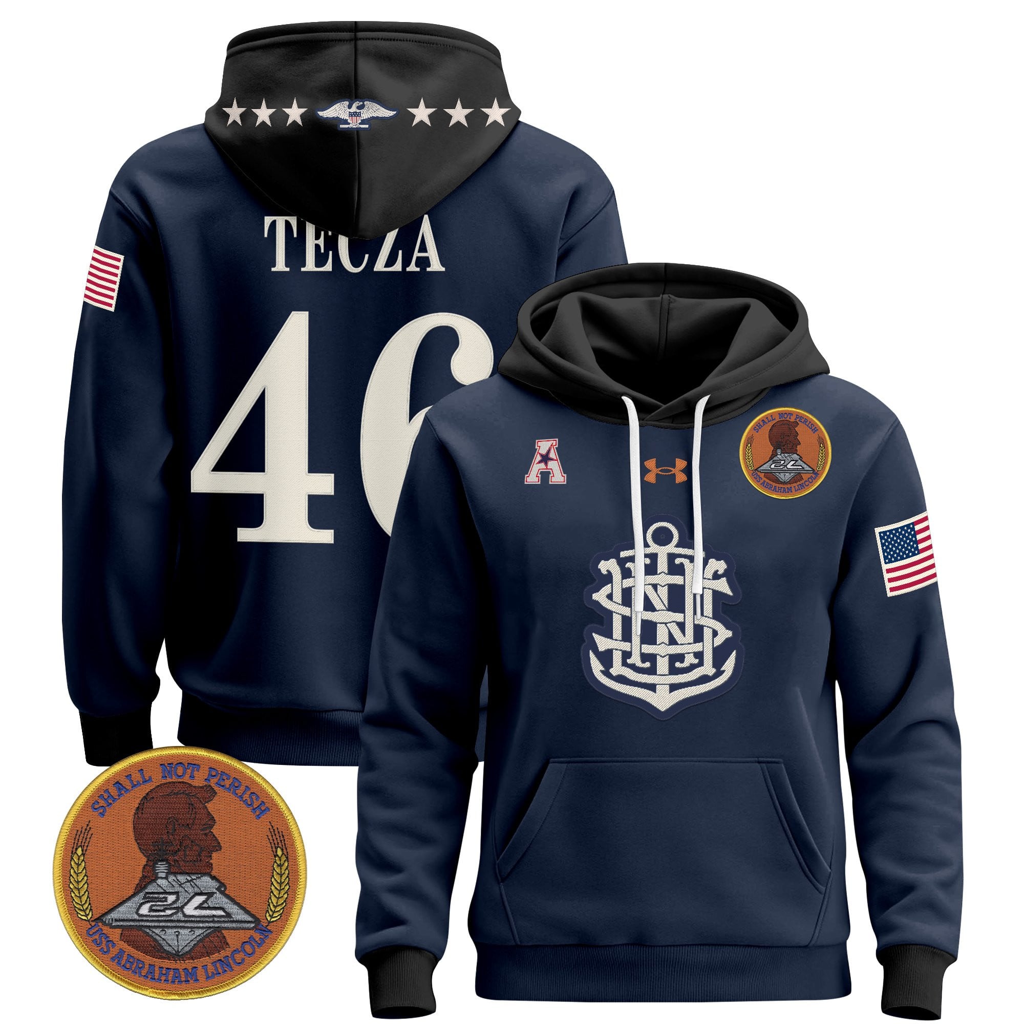 Men's Navy Midshipmen 250th Anniversary Pullover Hoodie - All Stitched