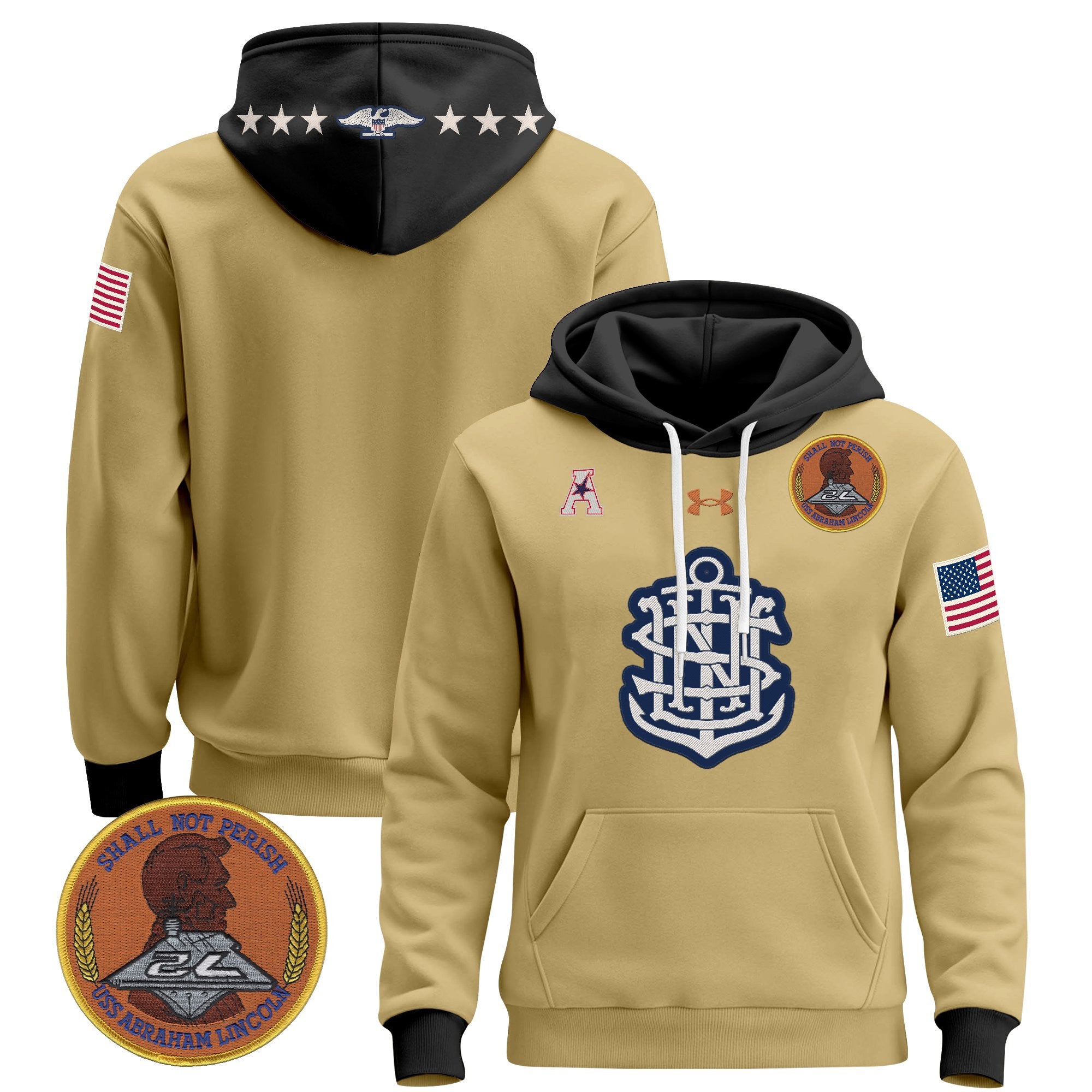 Men's Navy Midshipmen 250th Anniversary Pullover Hoodie - All Stitched