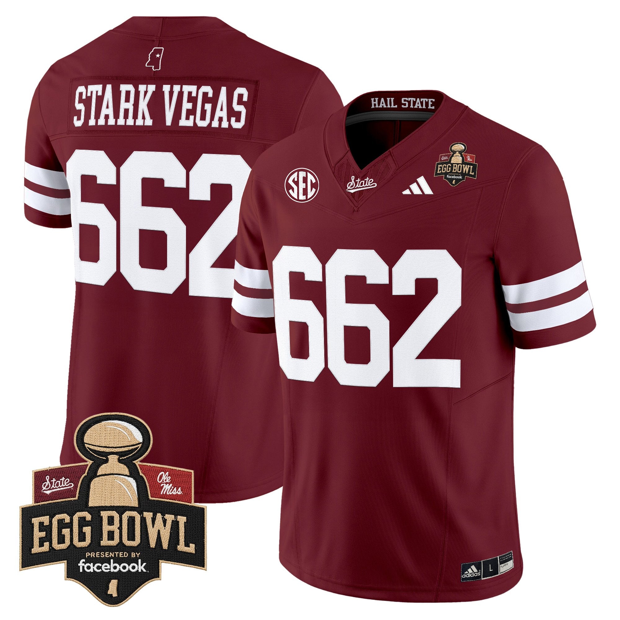 Men's Mississippi State Bulldogs 2025 Egg Bowl Vapor Limited Jersey - All Stitched