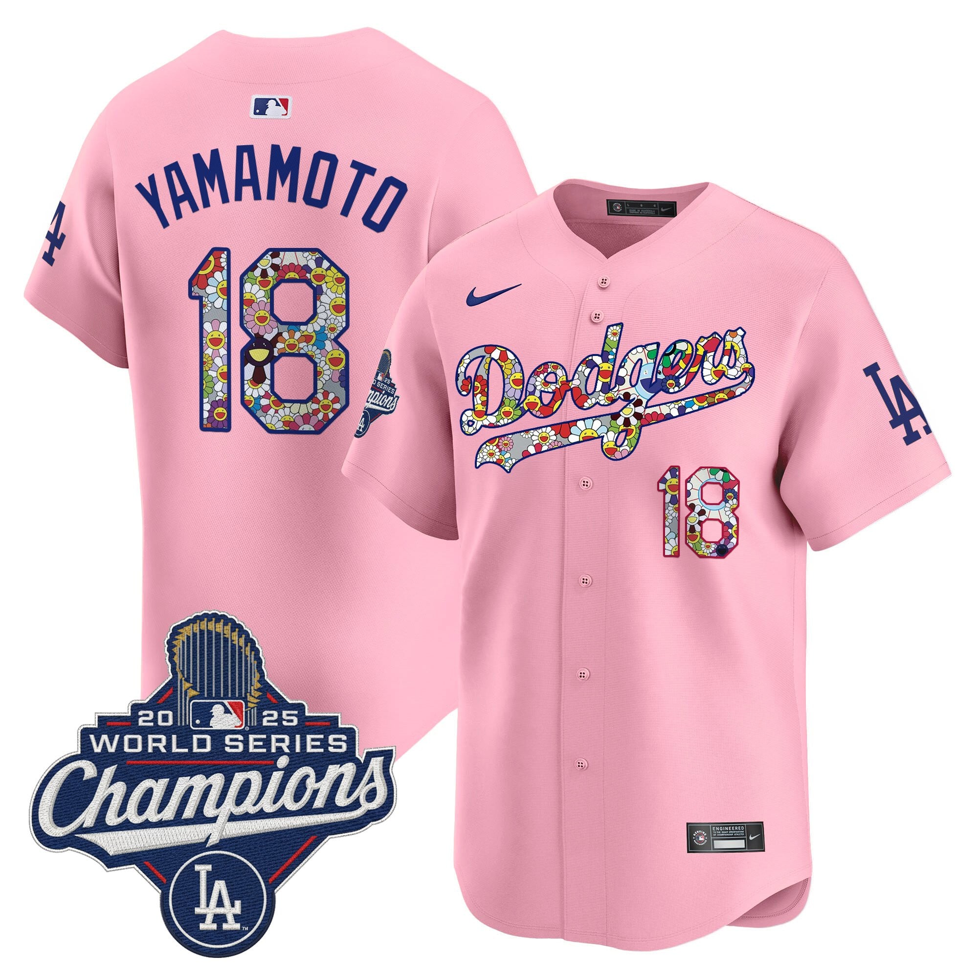 Men's Dodgers 2025 World Series Champions x Takashi Murakami Vapor Premier Limited Jersey - Stitched