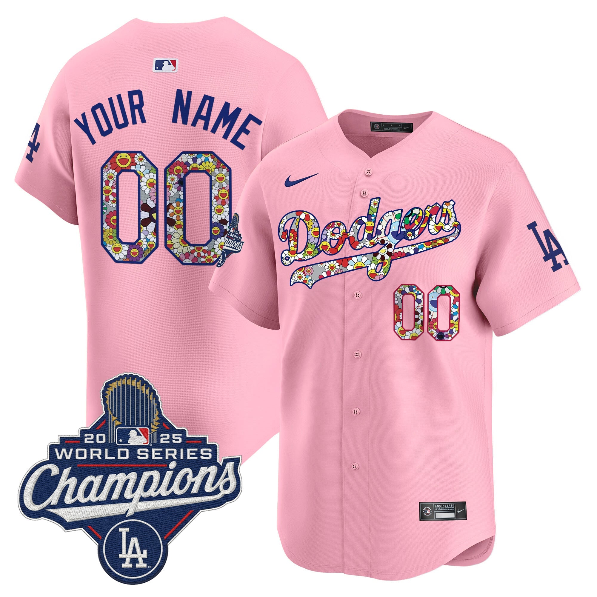 Dodgers 2025 World Series Champions x Takashi Murakami Vapor Premier Limited Custom Jersey - Stitched