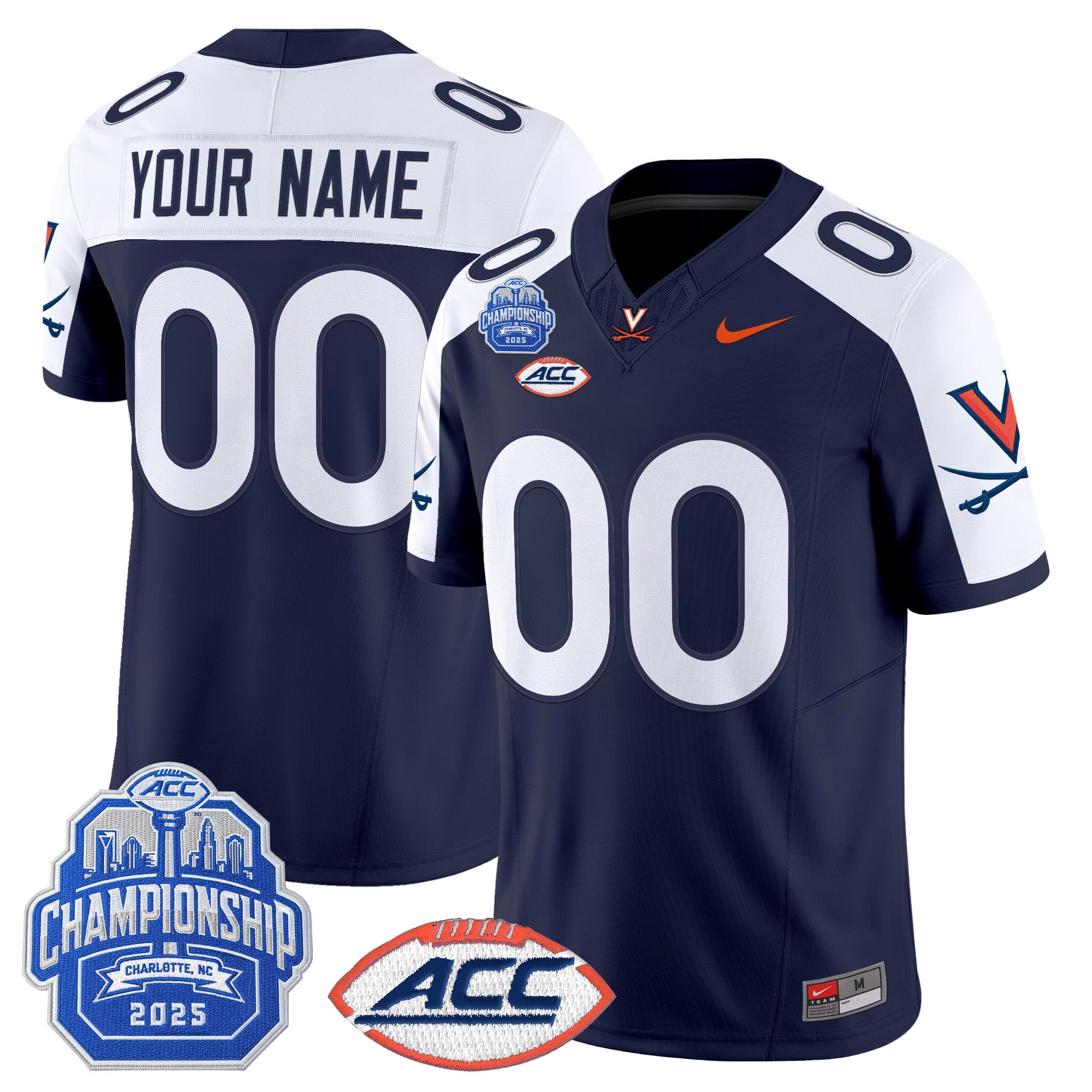 Virginia Cavaliers 2025 ACC Championship Vapor Limited Custom Jersey - All Stitched