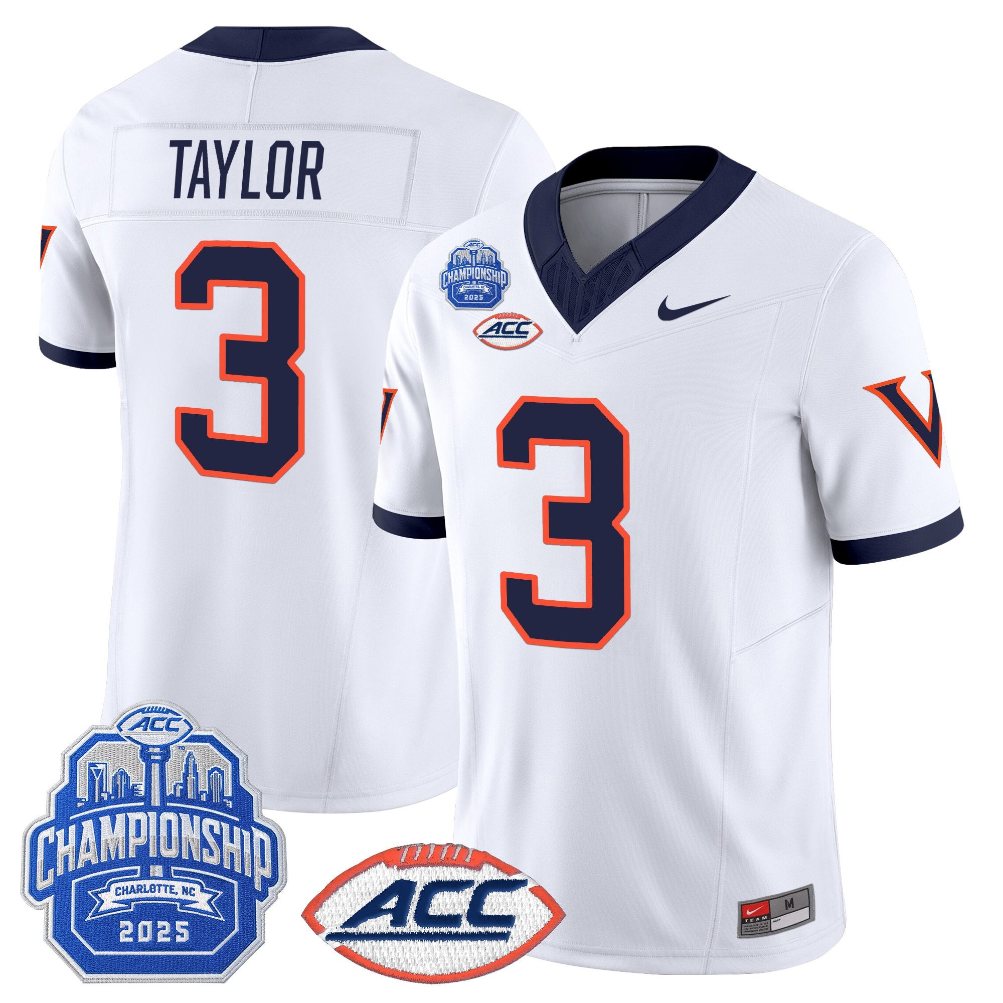Men's Virginia Cavaliers 1995 Throwbacks Vapor Limited Jersey - 2025 ACC Championship Patch - All Stitched