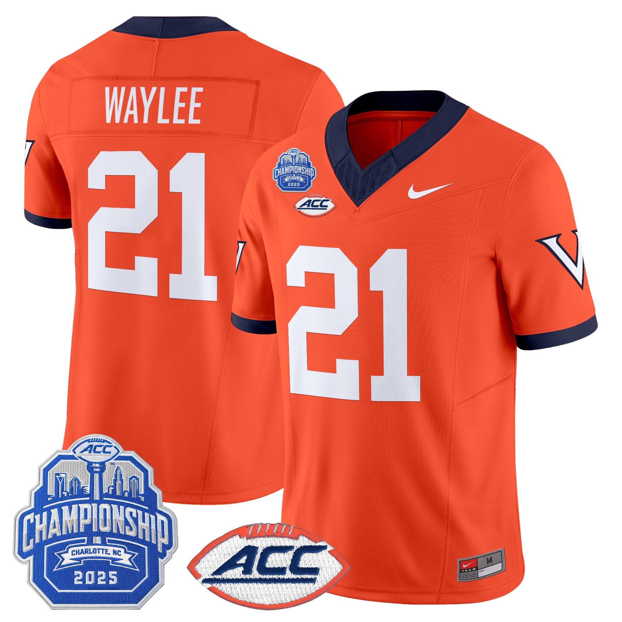 Men's Virginia Cavaliers 1995 Throwbacks Vapor Limited Jersey - 2025 ACC Championship Patch - All Stitched