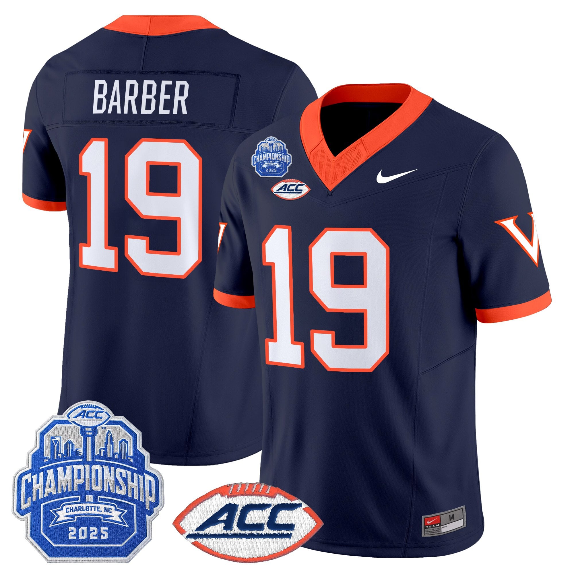 Men's Virginia Cavaliers 1995 Throwbacks Vapor Limited Jersey - 2025 ACC Championship Patch - All Stitched