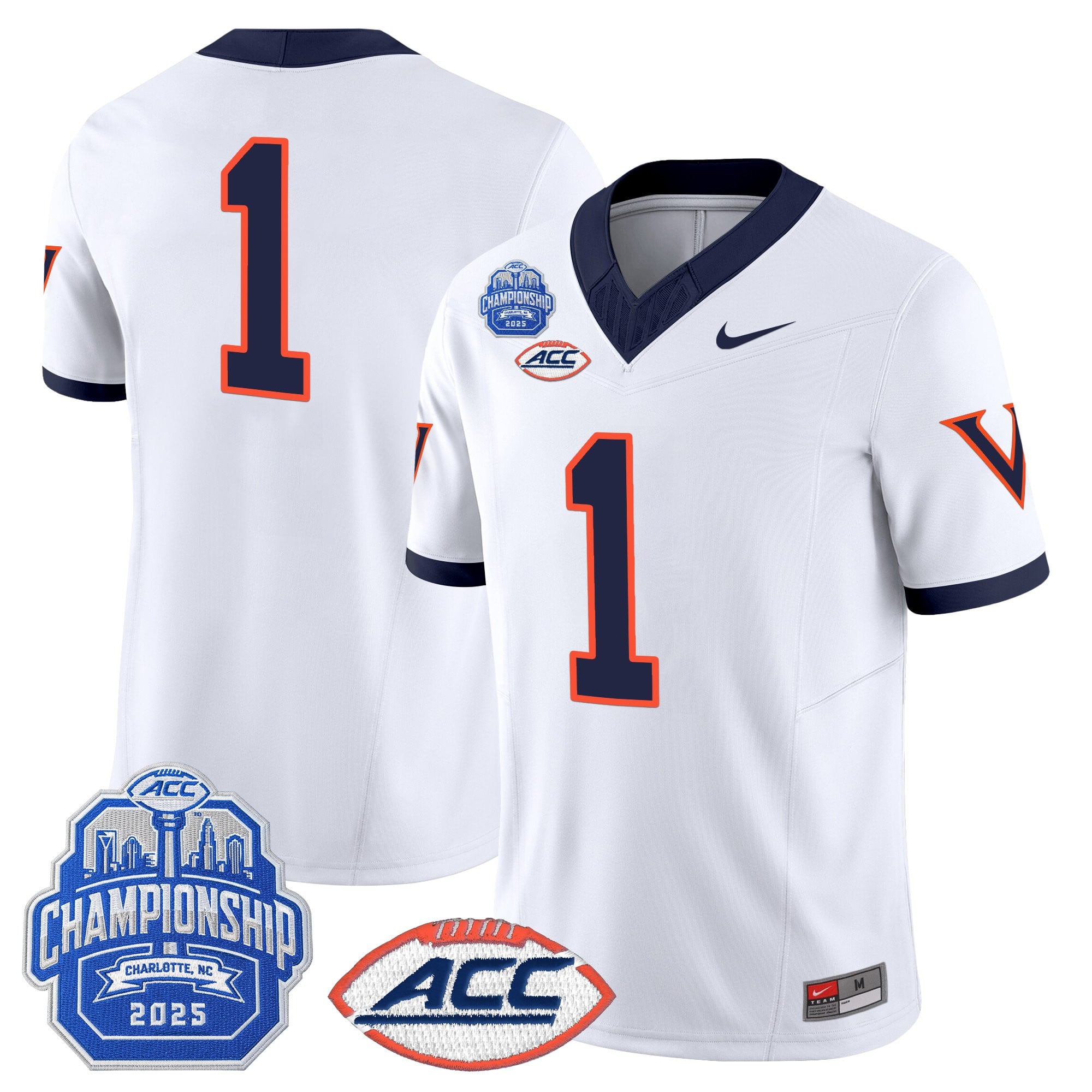 Men's Virginia Cavaliers 1995 Throwbacks Vapor Limited Jersey - 2025 ACC Championship Patch - All Stitched