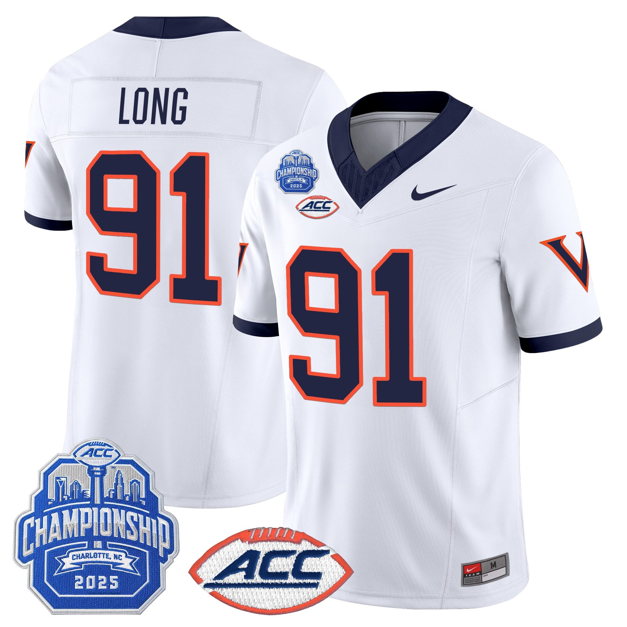 Men's Virginia Cavaliers 1995 Throwbacks Vapor Limited Jersey - 2025 ACC Championship Patch - All Stitched