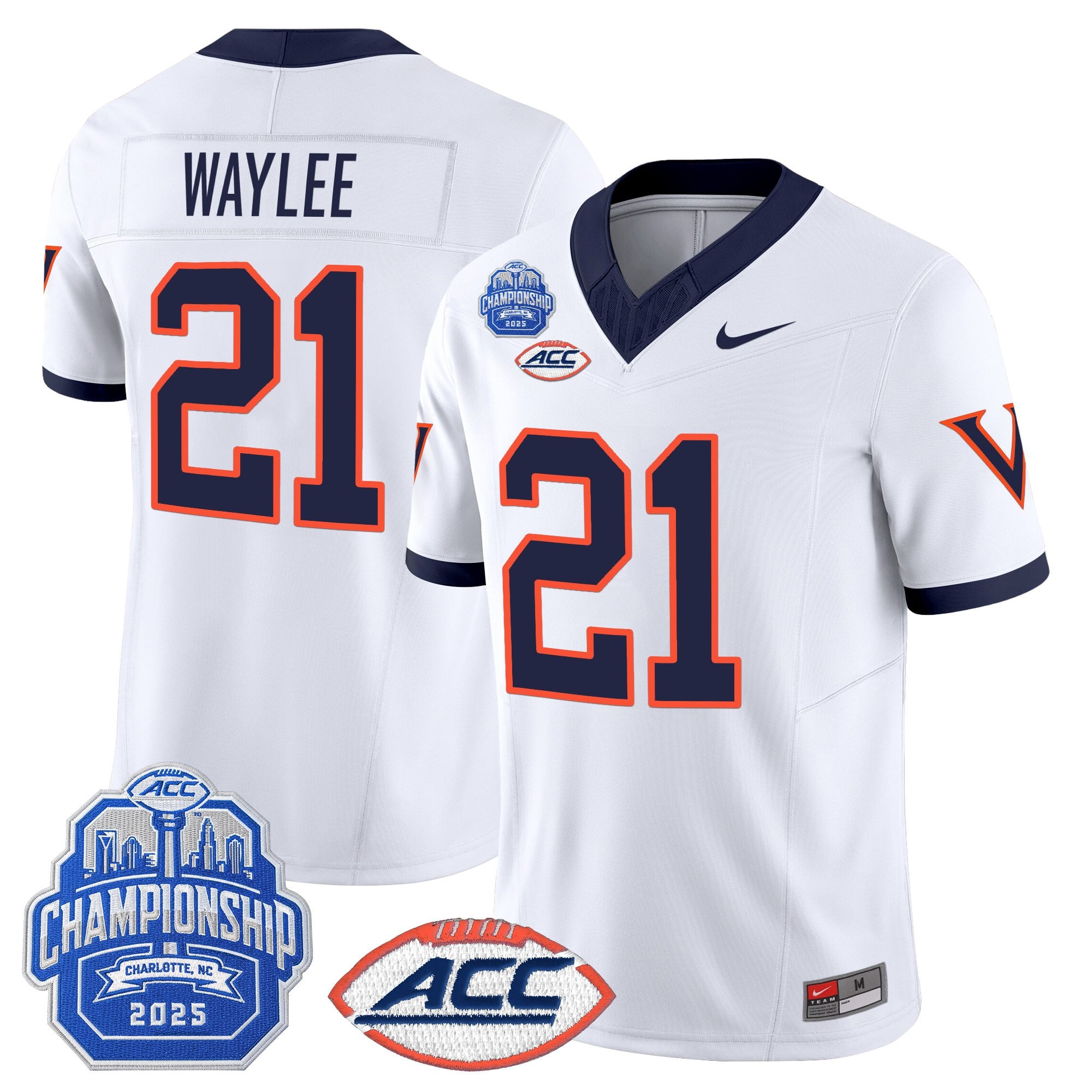 Men's Virginia Cavaliers 1995 Throwbacks Vapor Limited Jersey - 2025 ACC Championship Patch - All Stitched