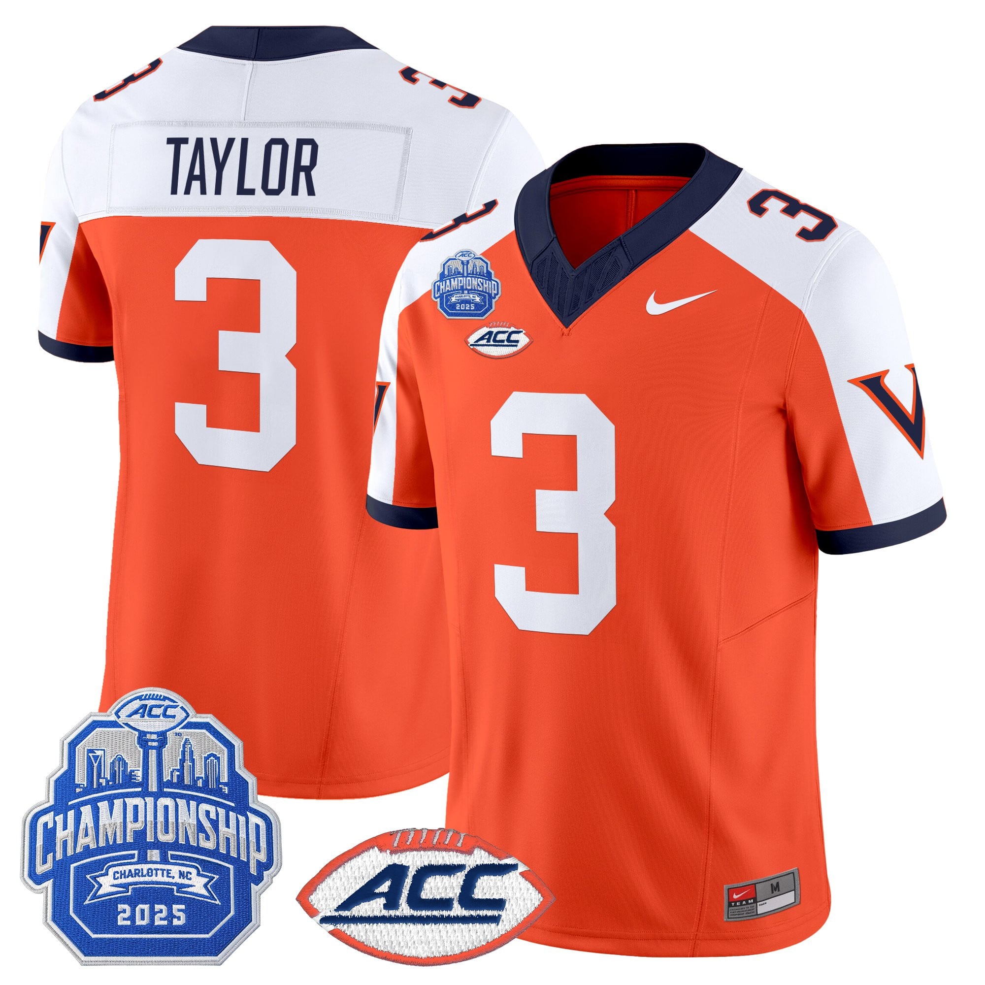 Men's Virginia Cavaliers 1995 Throwbacks Vapor Limited Jersey - 2025 ACC Championship Patch - All Stitched