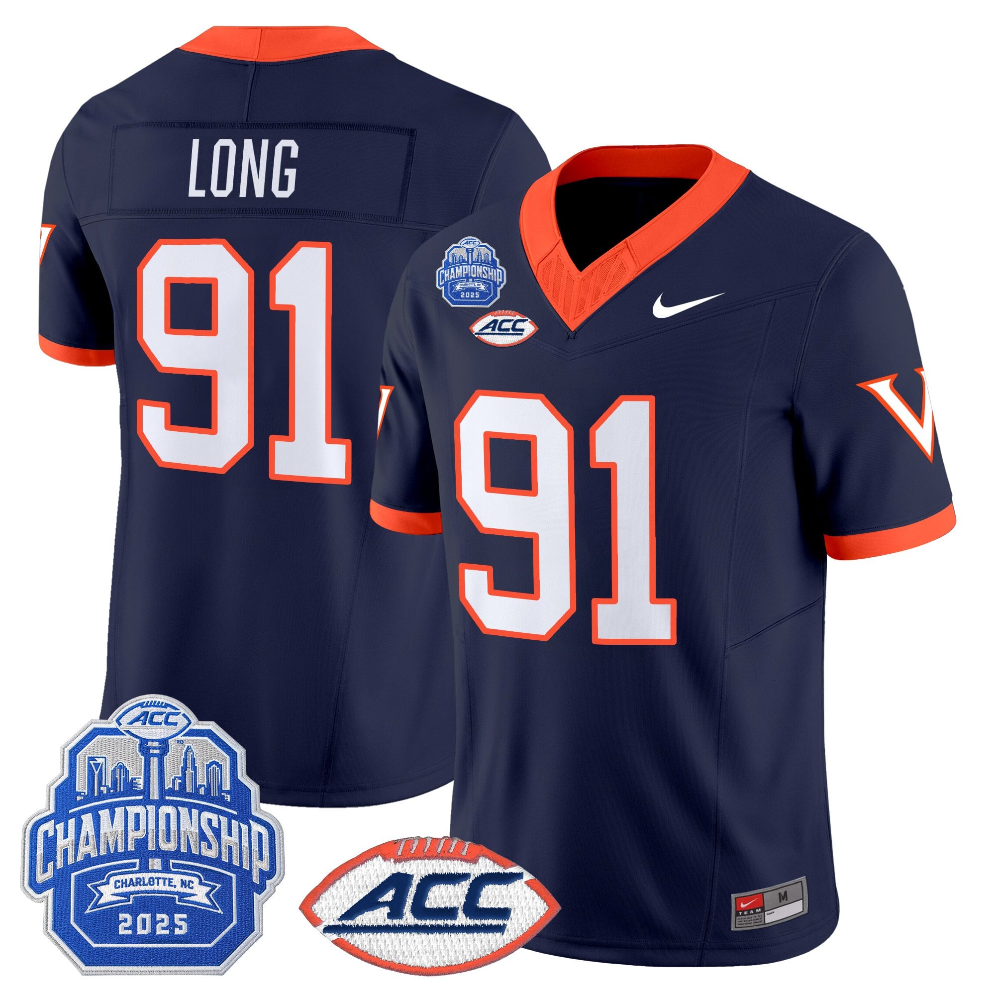 Men's Virginia Cavaliers 1995 Throwbacks Vapor Limited Jersey - 2025 ACC Championship Patch - All Stitched