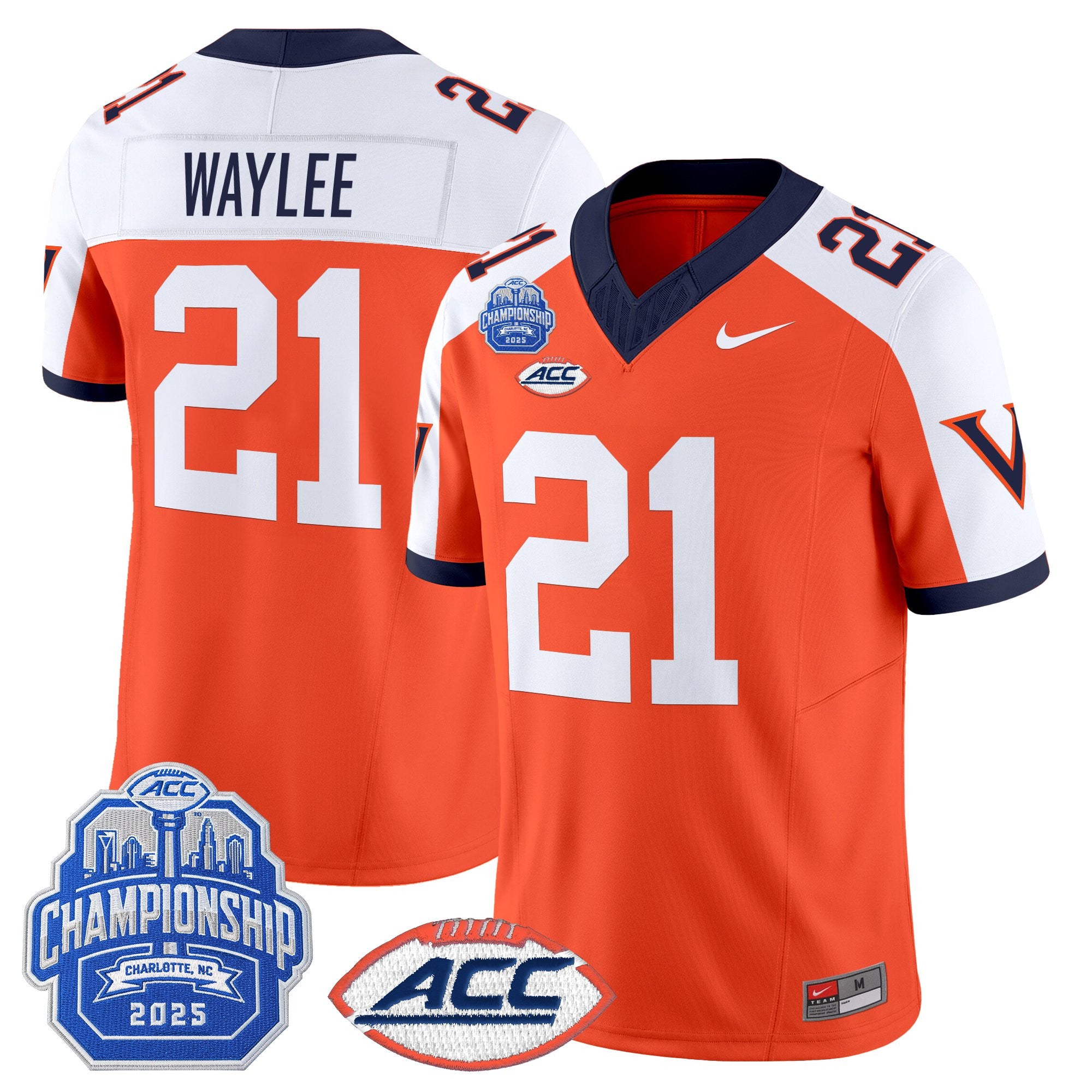 Men's Virginia Cavaliers 1995 Throwbacks Vapor Limited Jersey - 2025 ACC Championship Patch - All Stitched