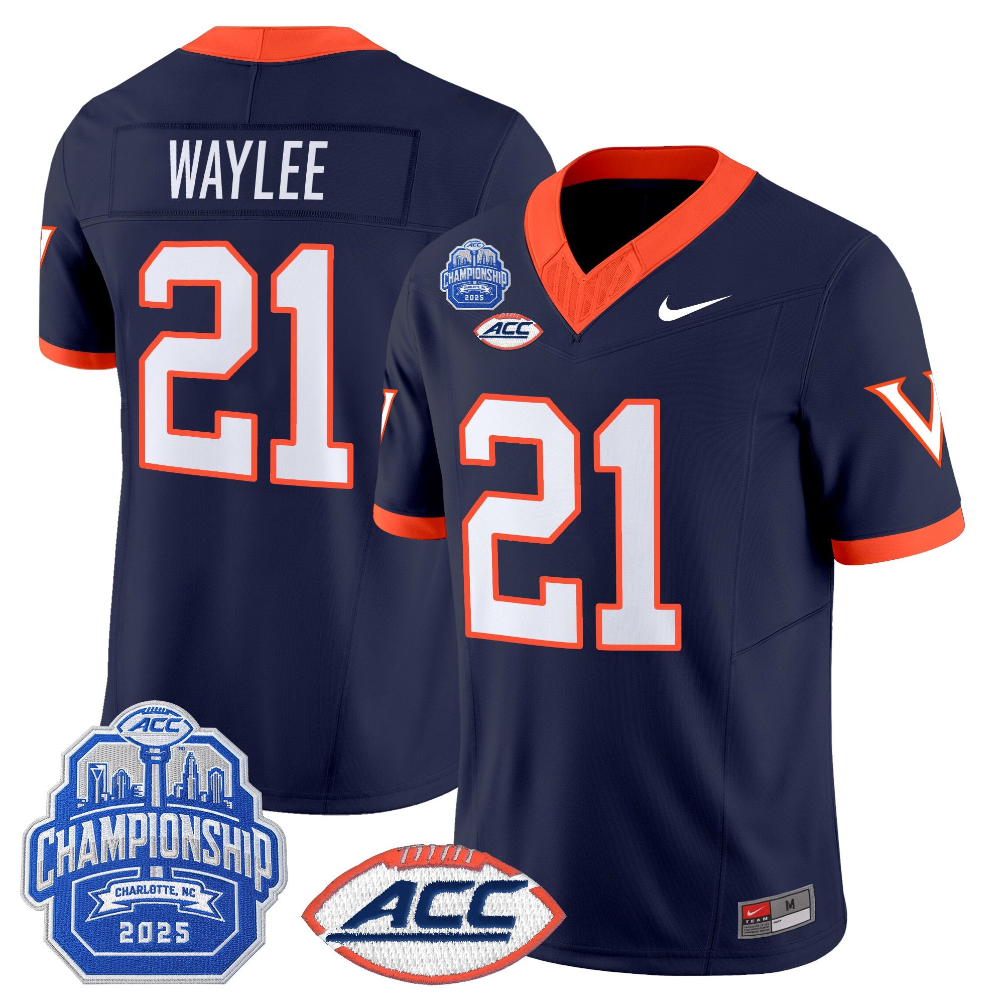 Men's Virginia Cavaliers 1995 Throwbacks Vapor Limited Jersey - 2025 ACC Championship Patch - All Stitched