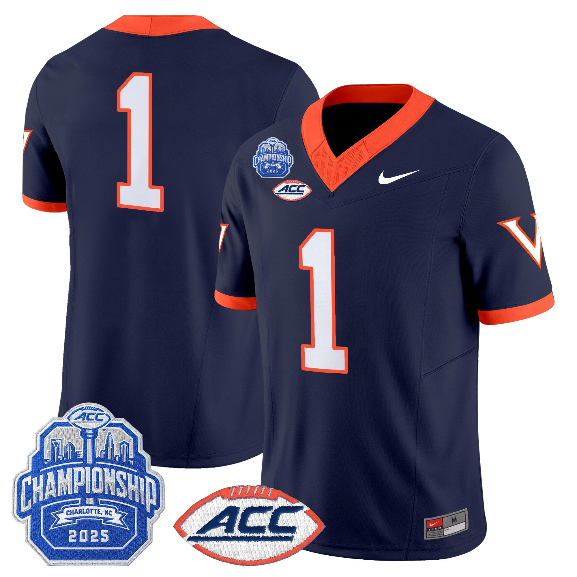 Men's Virginia Cavaliers 1995 Throwbacks Vapor Limited Jersey - 2025 ACC Championship Patch - All Stitched