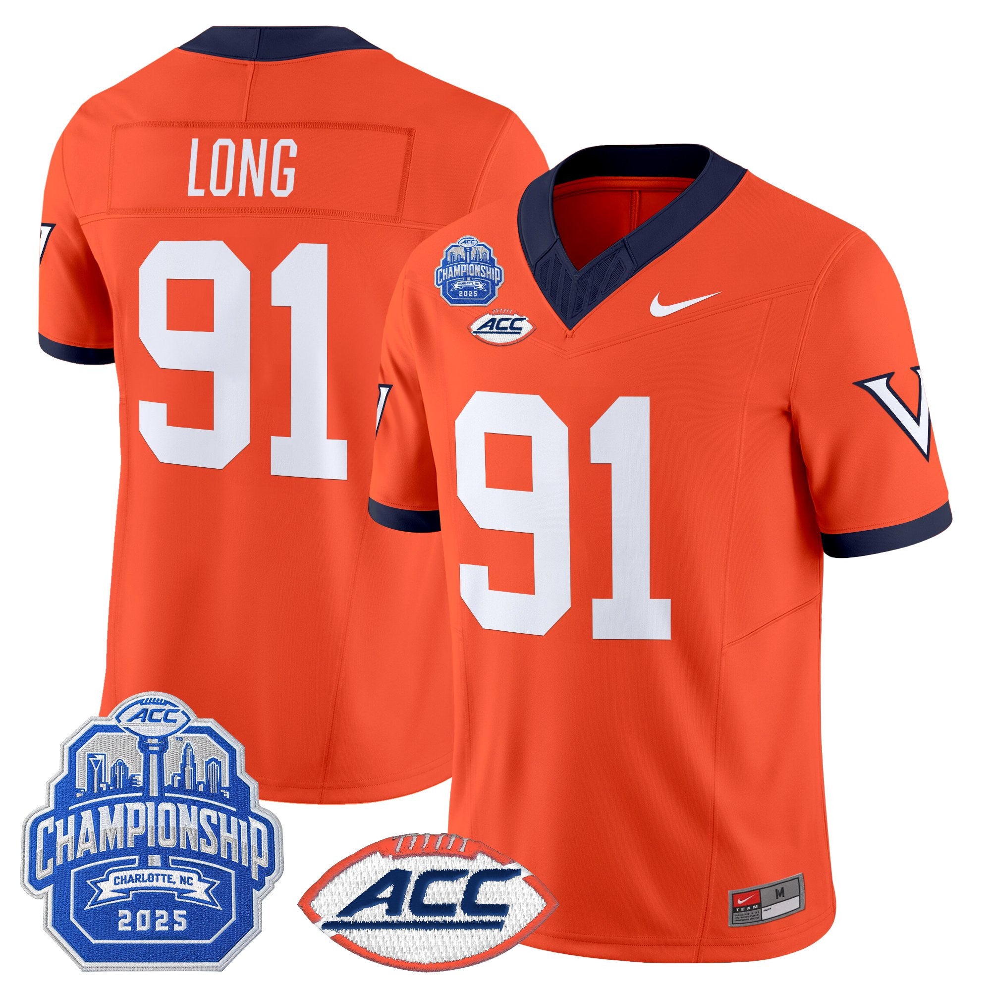 Men's Virginia Cavaliers 1995 Throwbacks Vapor Limited Jersey - 2025 ACC Championship Patch - All Stitched
