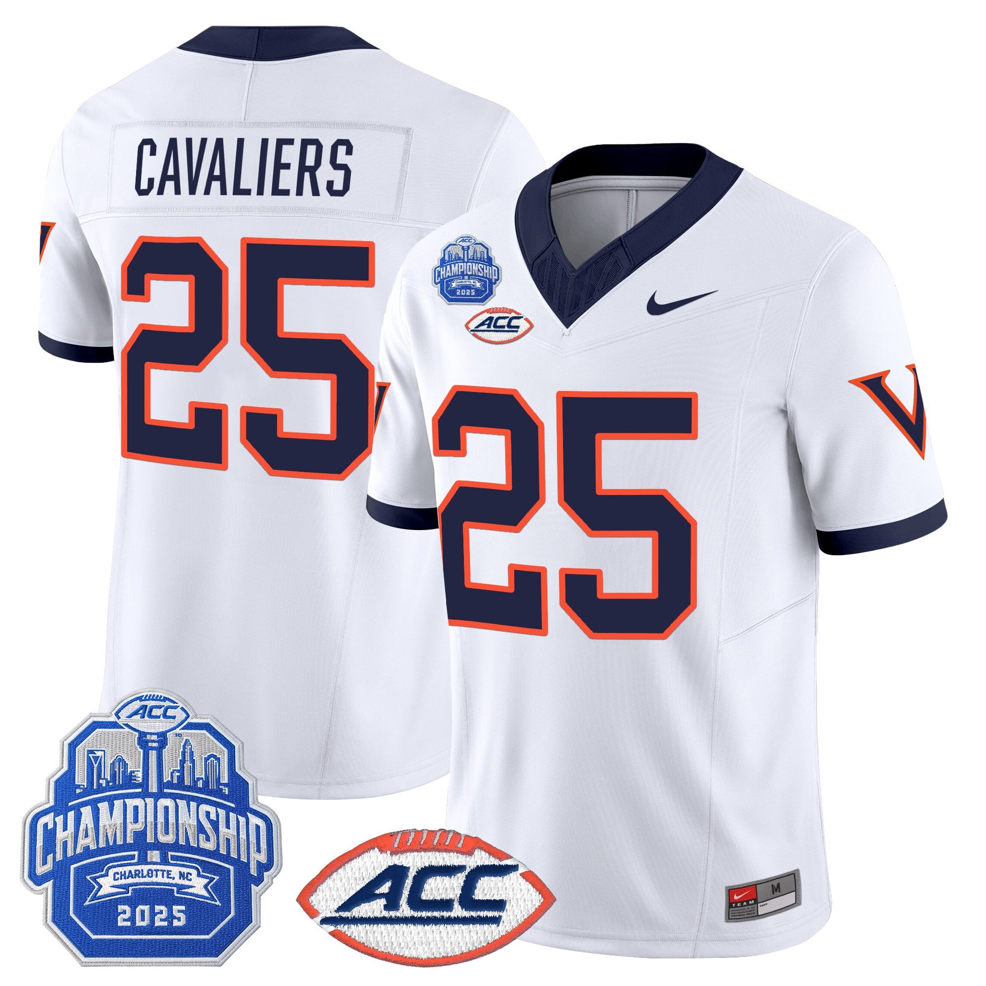 Men's Virginia Cavaliers 1995 Throwbacks Vapor Limited Jersey - 2025 ACC Championship Patch - All Stitched