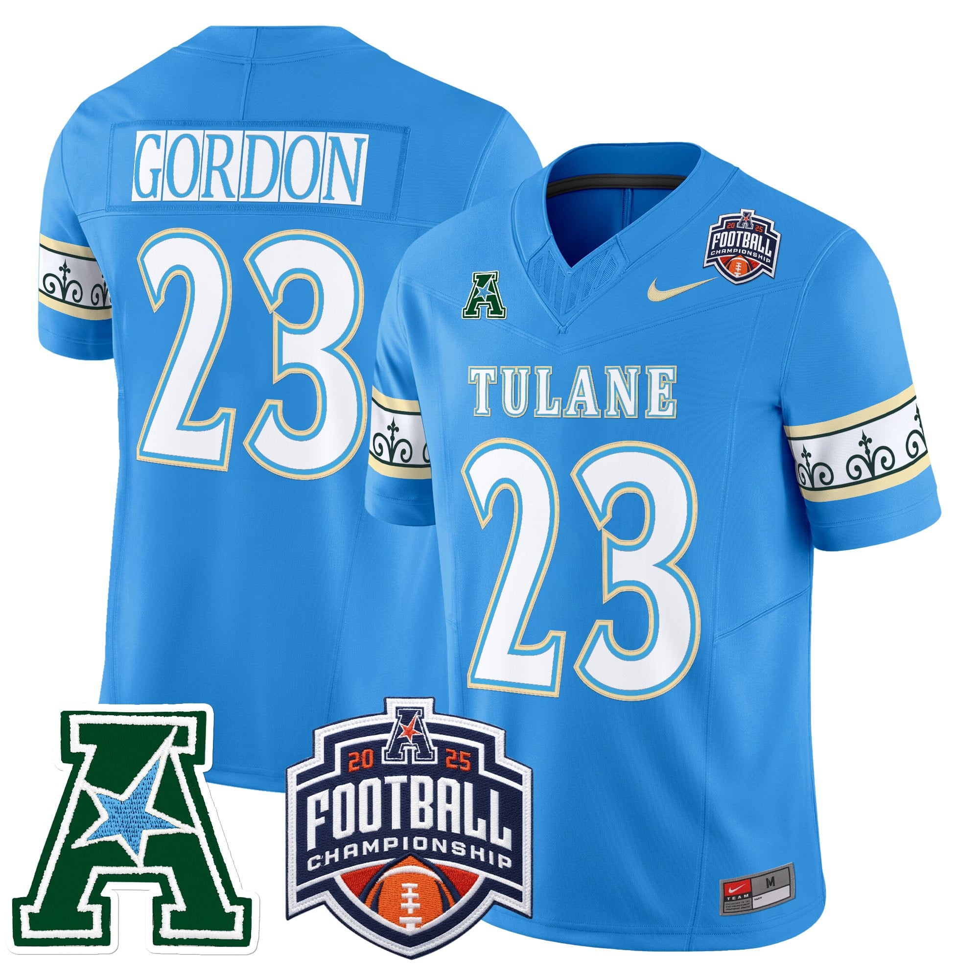 Men's Tulane Green Wave 'City Edition' Vapor Limited Jersey - 2025 AAC Championship Patch - All Stitched