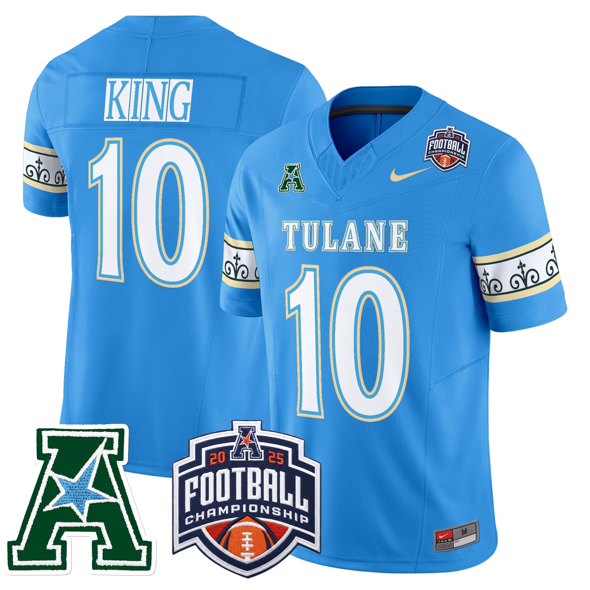 Men's Tulane Green Wave 'City Edition' Vapor Limited Jersey - 2025 AAC Championship Patch - All Stitched