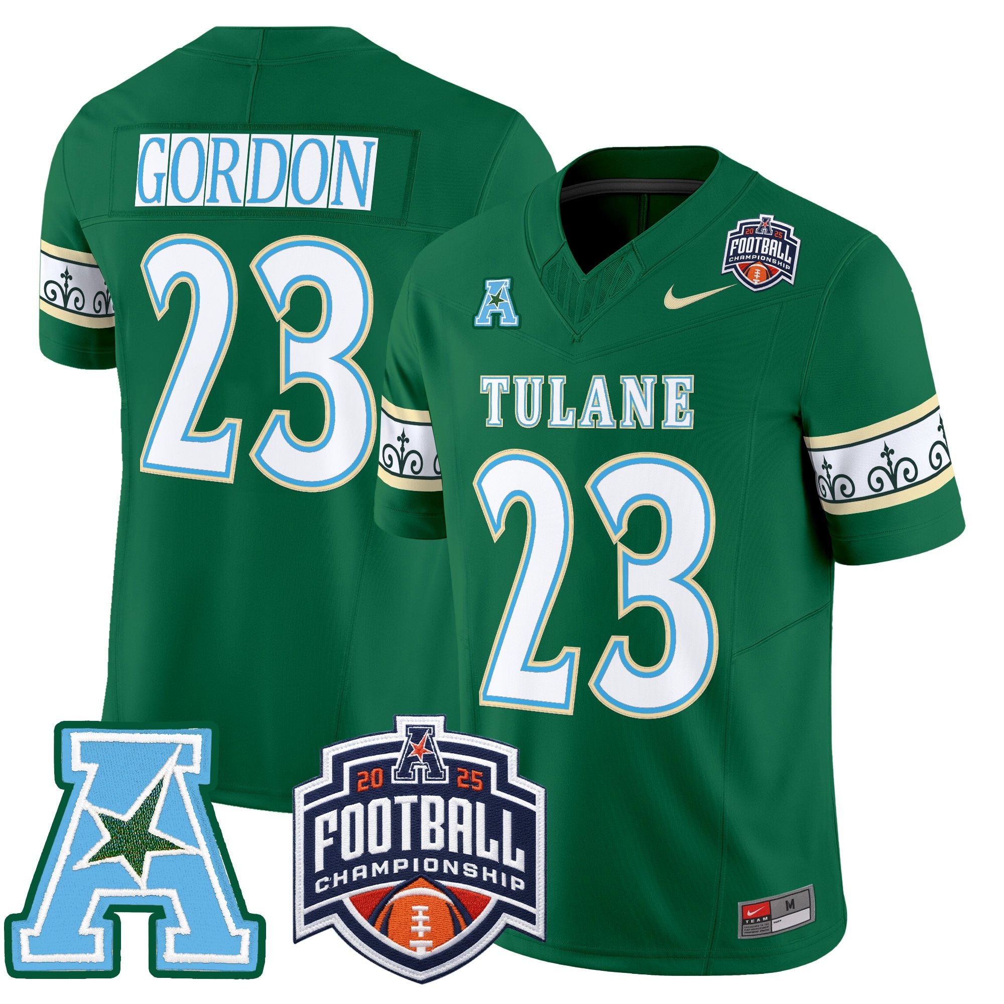 Men's Tulane Green Wave 'City Edition' Vapor Limited Jersey - 2025 AAC Championship Patch - All Stitched