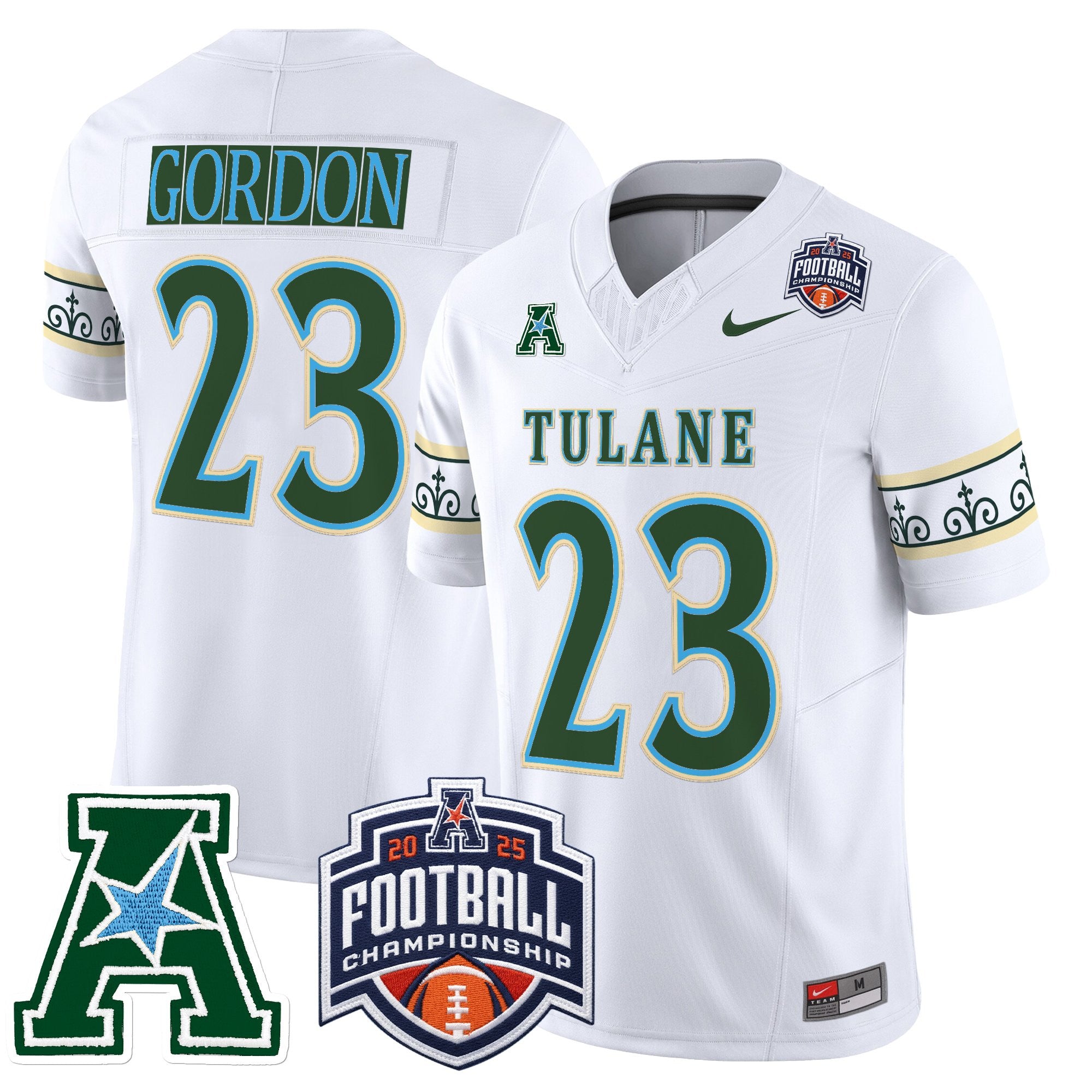 Men's Tulane Green Wave 'City Edition' Vapor Limited Jersey - 2025 AAC Championship Patch - All Stitched