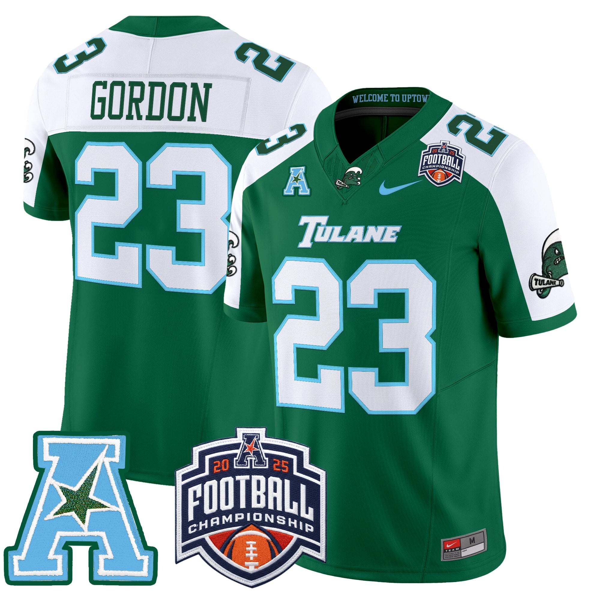 Men's Tulane Green Wave 2025 AAC Championship Vapor Limited Jersey - All Stitched