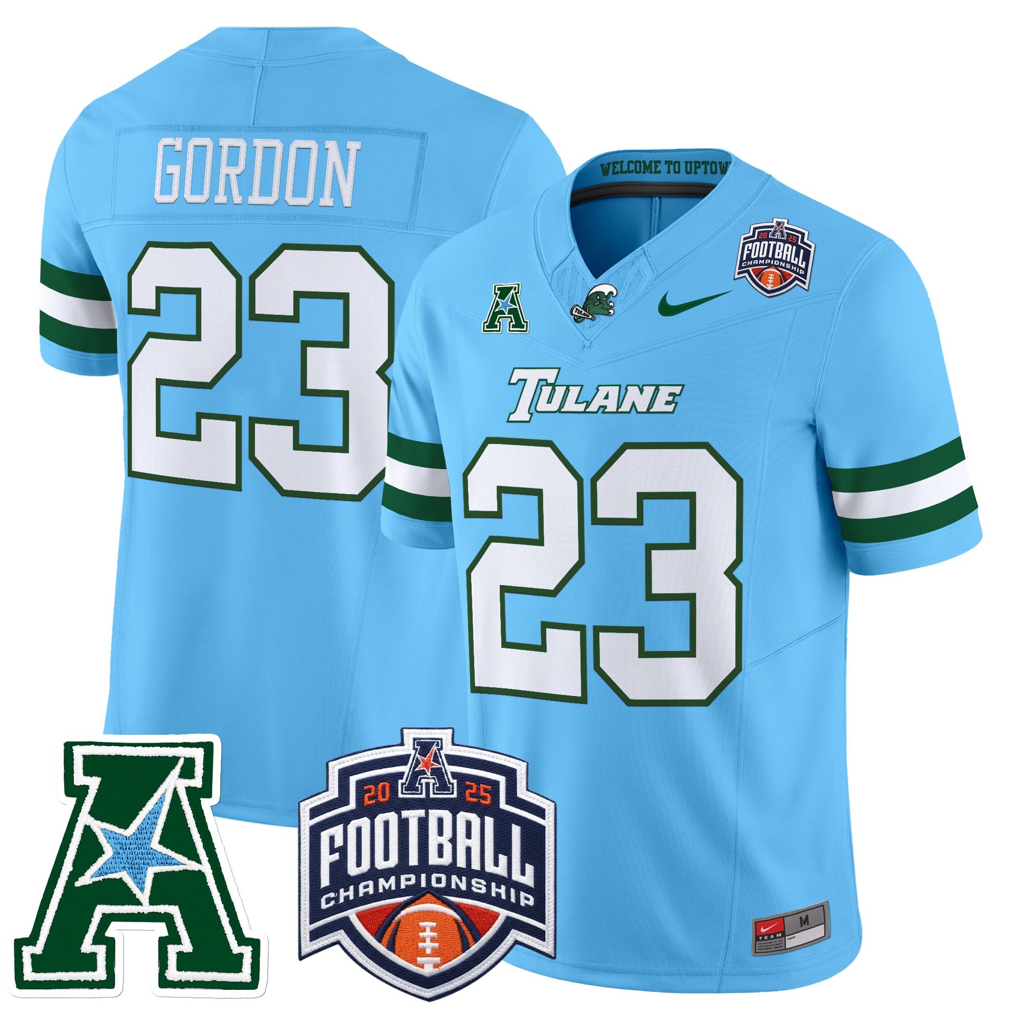 Men's Tulane Green Wave 2025 AAC Championship Vapor Limited Jersey - All Stitched