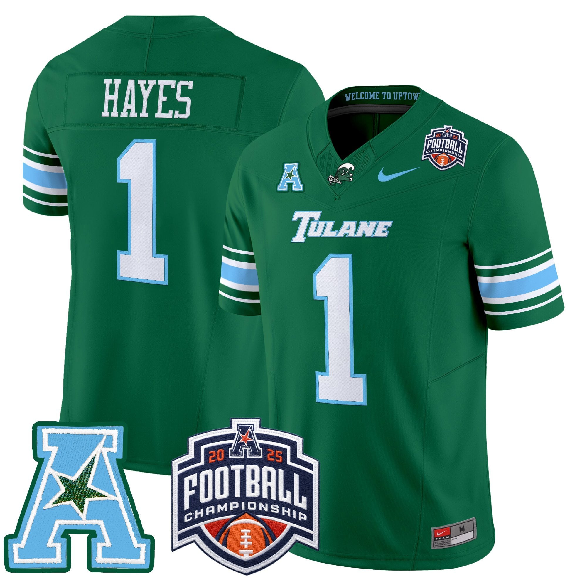Men's Tulane Green Wave 2025 AAC Championship Vapor Limited Jersey - All Stitched