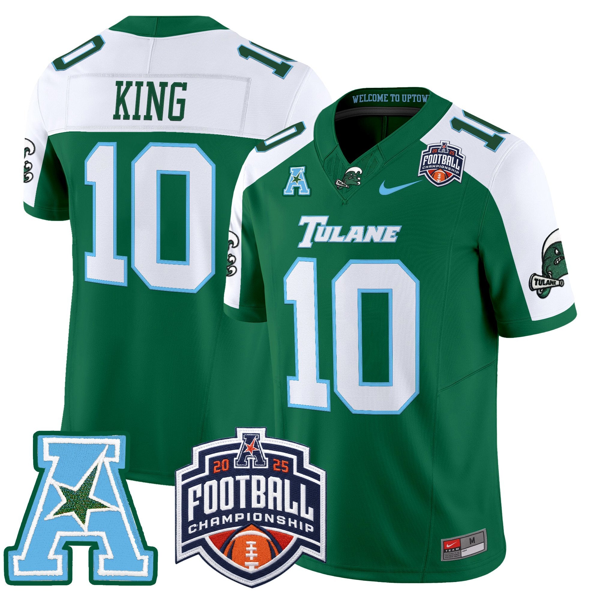 Men's Tulane Green Wave 2025 AAC Championship Vapor Limited Jersey - All Stitched