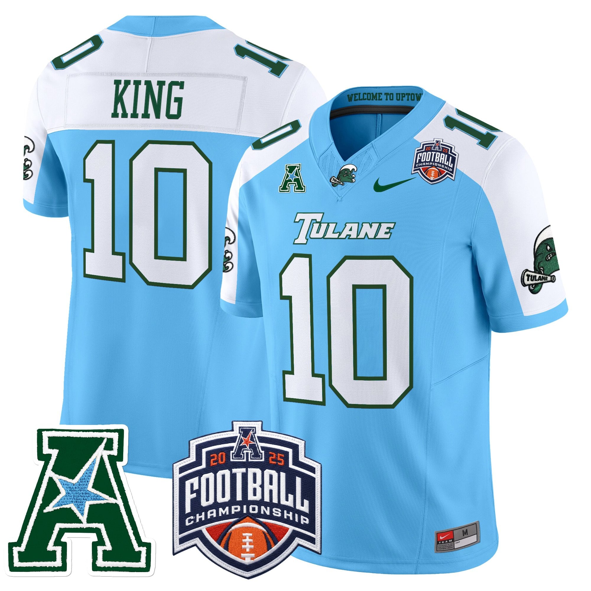 Men's Tulane Green Wave 2025 AAC Championship Vapor Limited Jersey - All Stitched