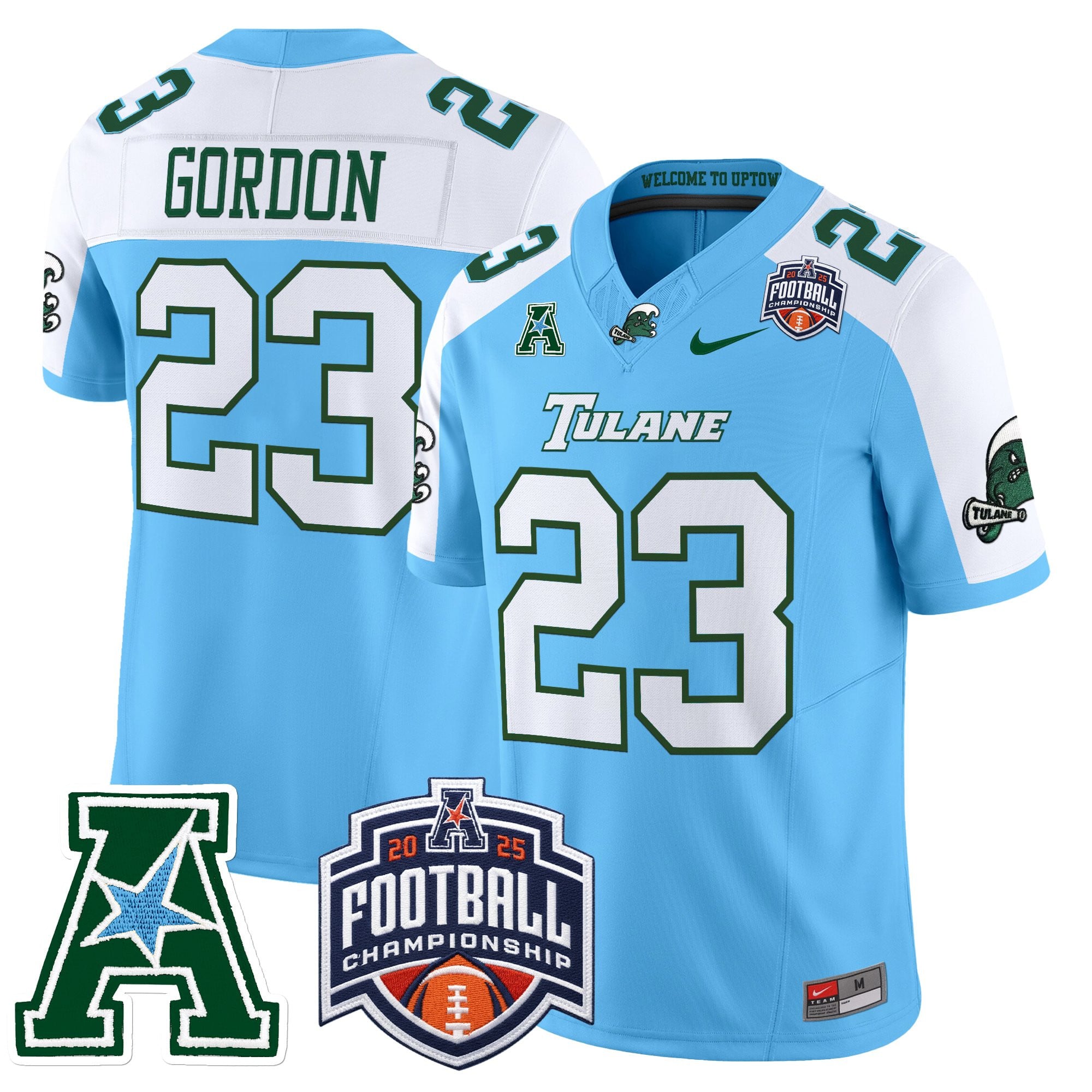 Men's Tulane Green Wave 2025 AAC Championship Vapor Limited Jersey - All Stitched