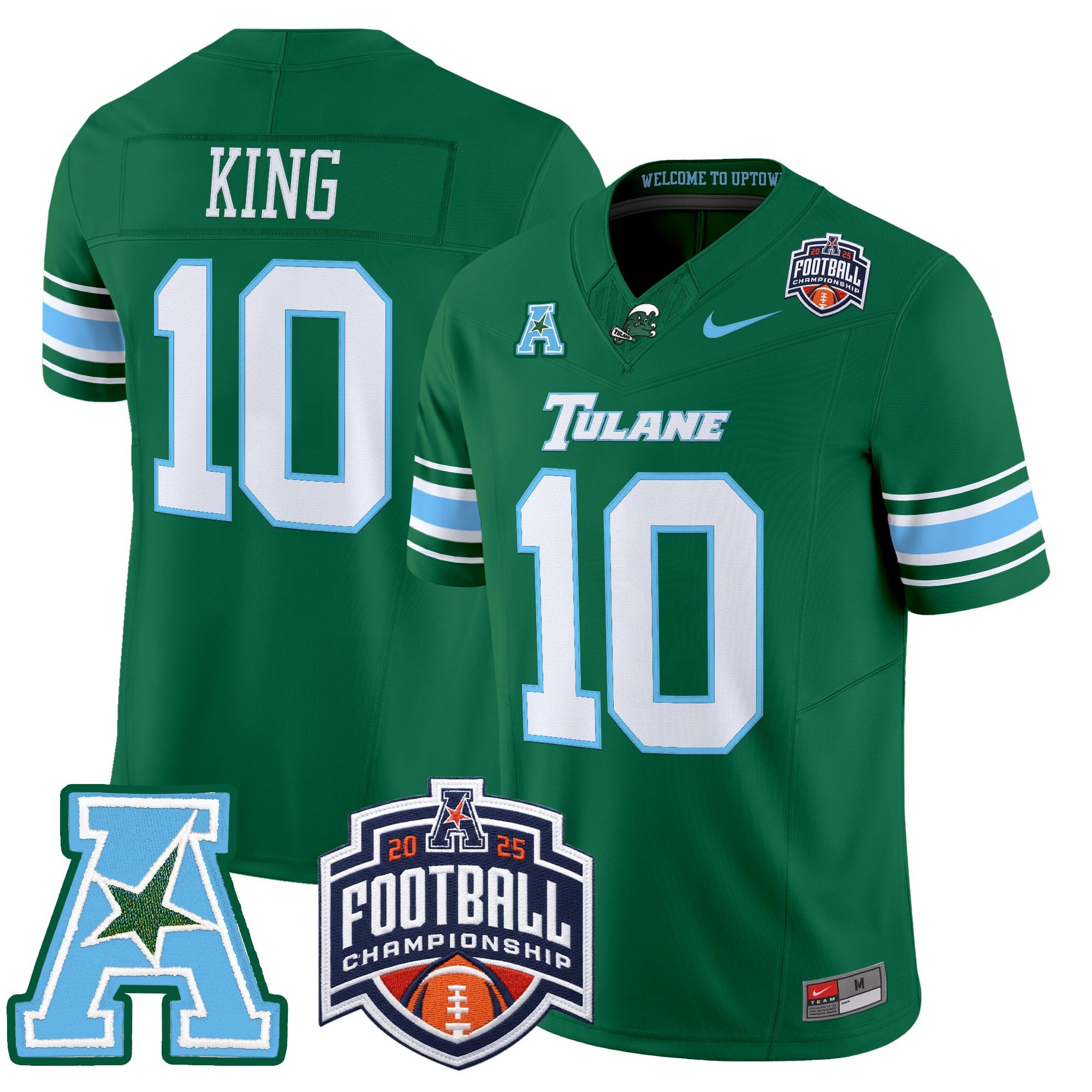 Men's Tulane Green Wave 2025 AAC Championship Vapor Limited Jersey - All Stitched