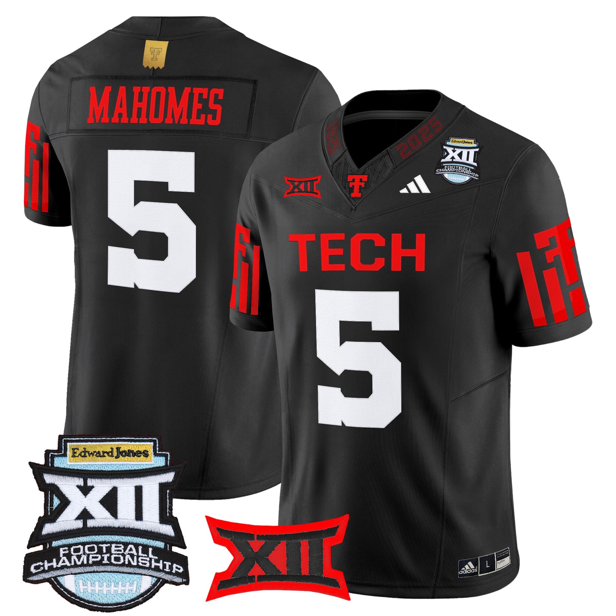 Men's Texas Tech Red Raiders 2025 Big 12 Championship Vapor Limited Jersey - All Stitched